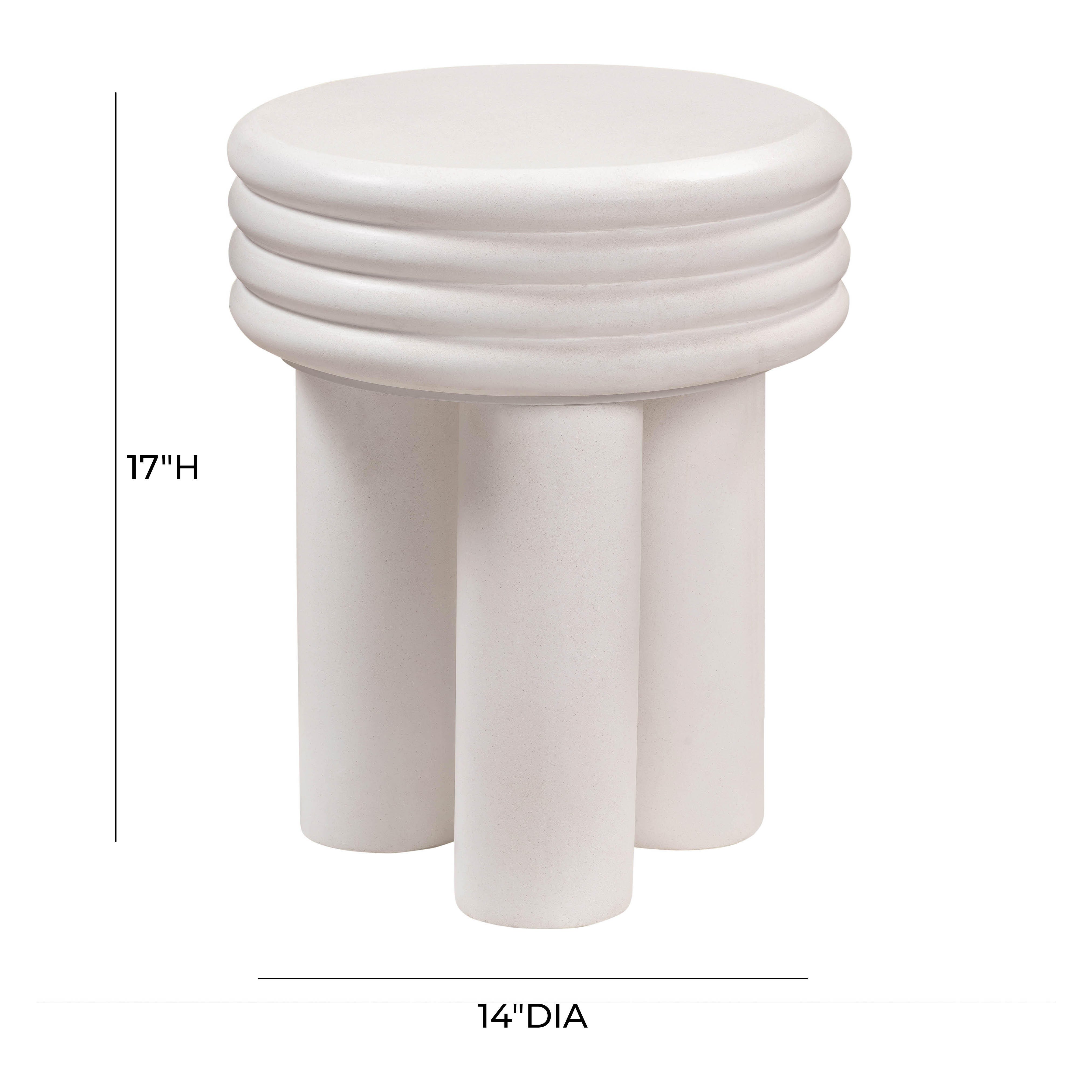 TOV Furniture Delta Ivory Concrete Side Table, , large