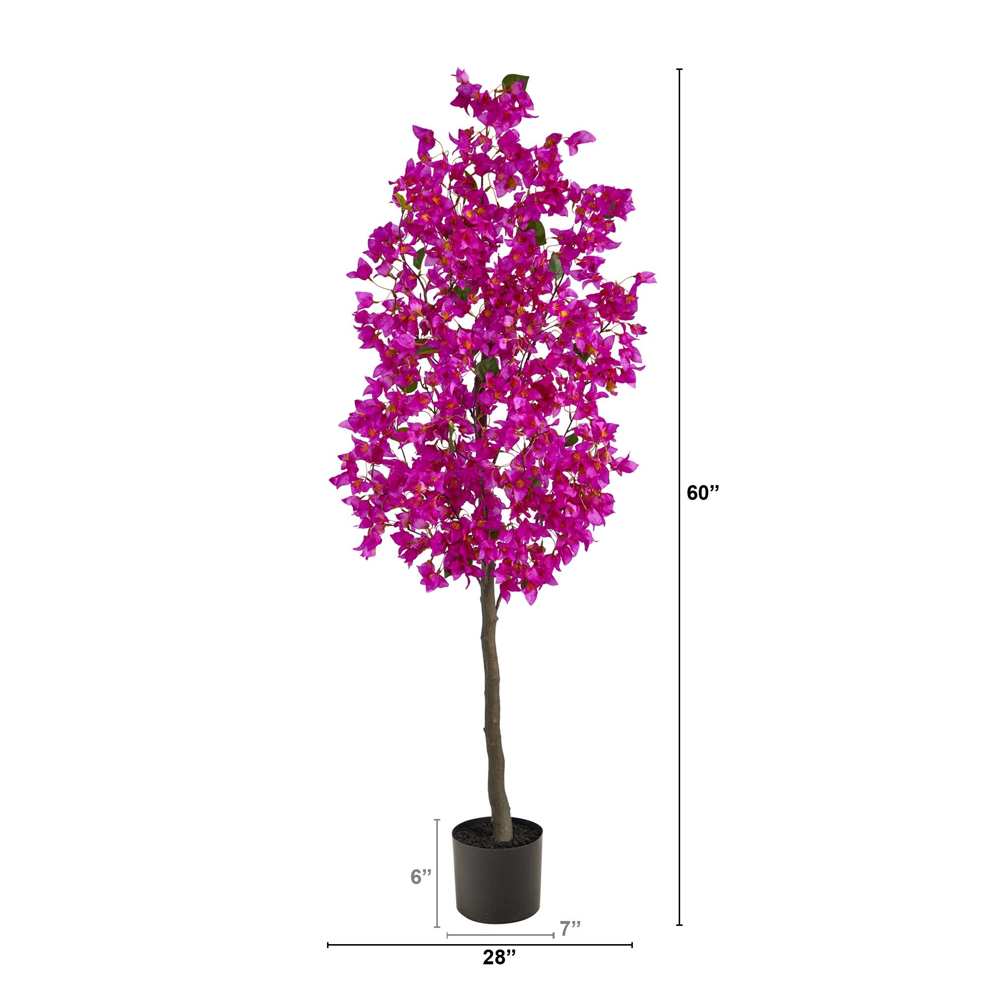 5’ Bougainvillea Artificial Tree, Purple, large