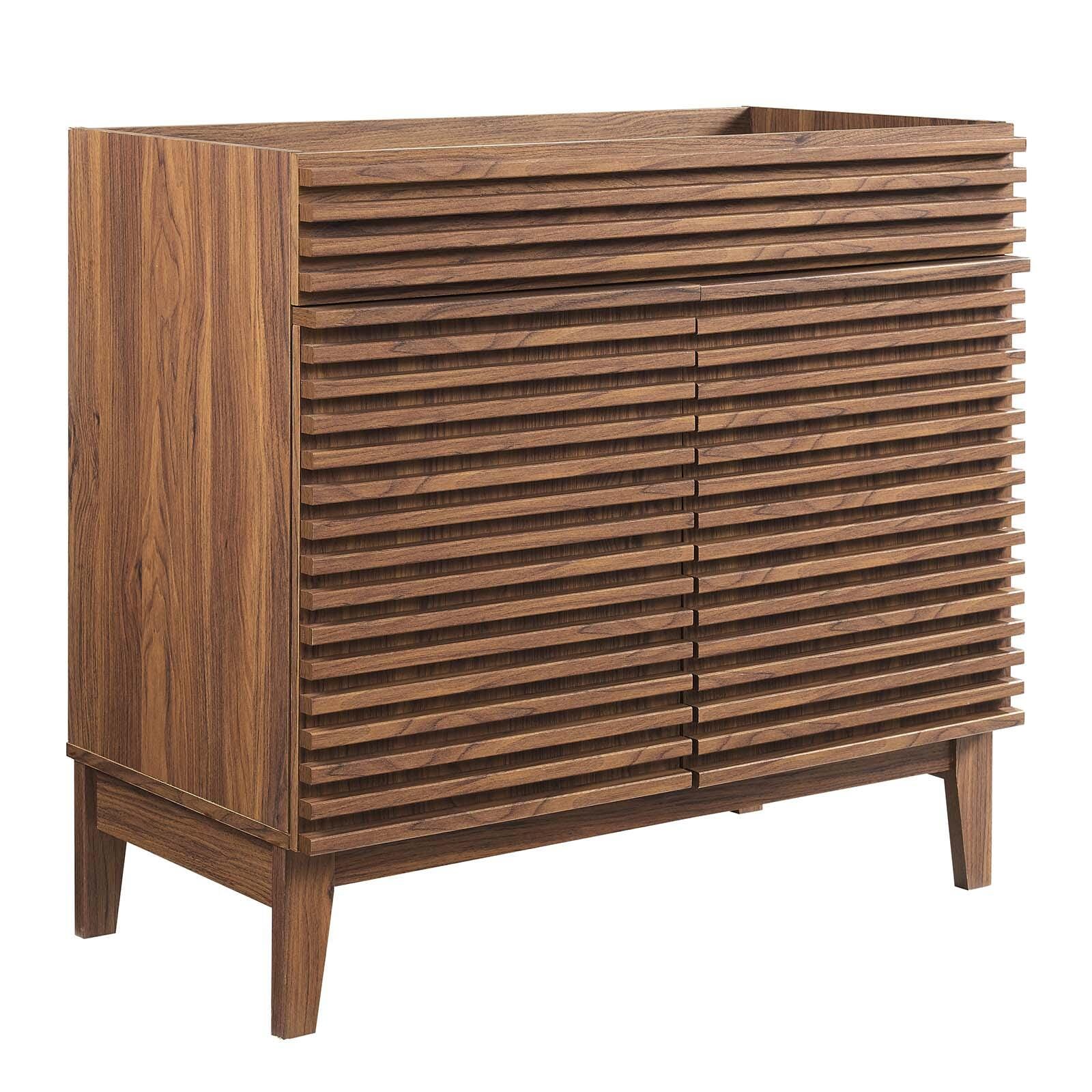 Render 36" Bathroom Vanity Cabinet, Walnut, large