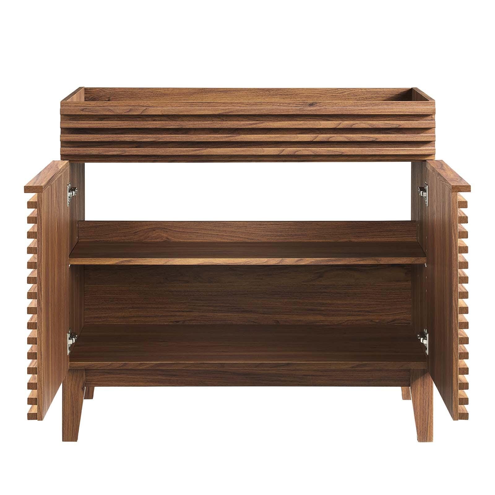Render 36" Bathroom Vanity Cabinet, Walnut, large