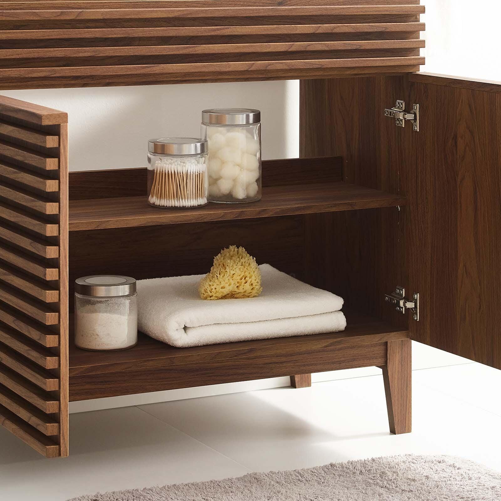 Render 36" Bathroom Vanity Cabinet, Walnut, large