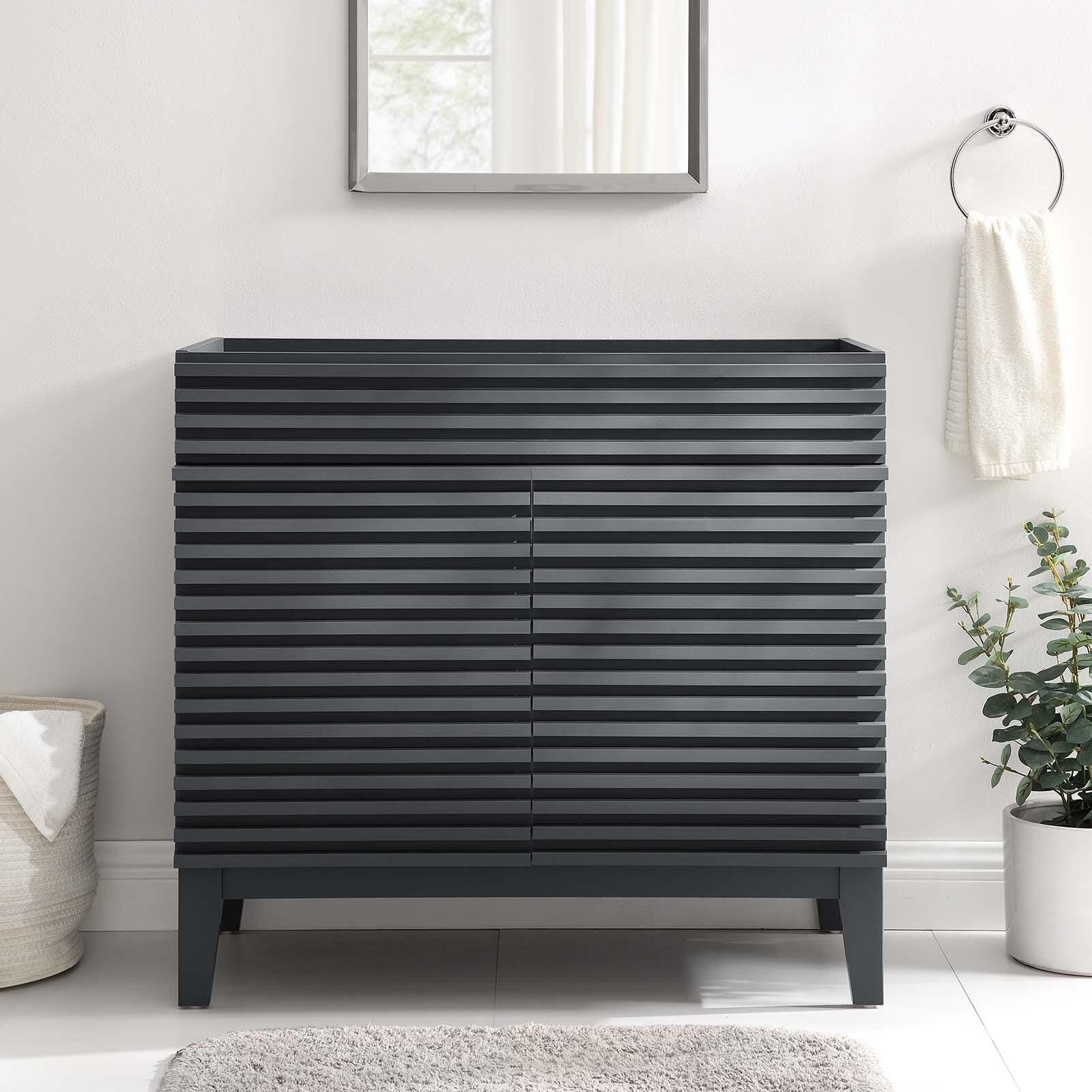 Render 36" Bathroom Vanity Cabinet, Gray, rollover