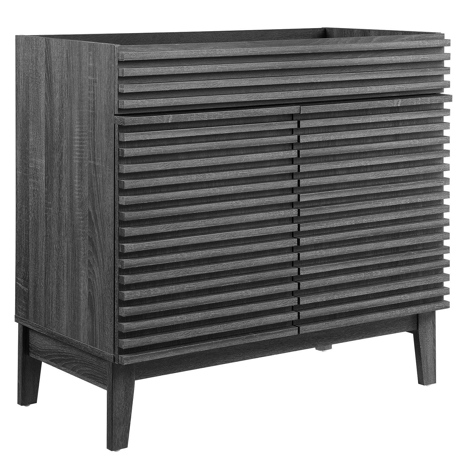 Modway Render 36" Bathroom Vanity Cabinet, Charcoal, large