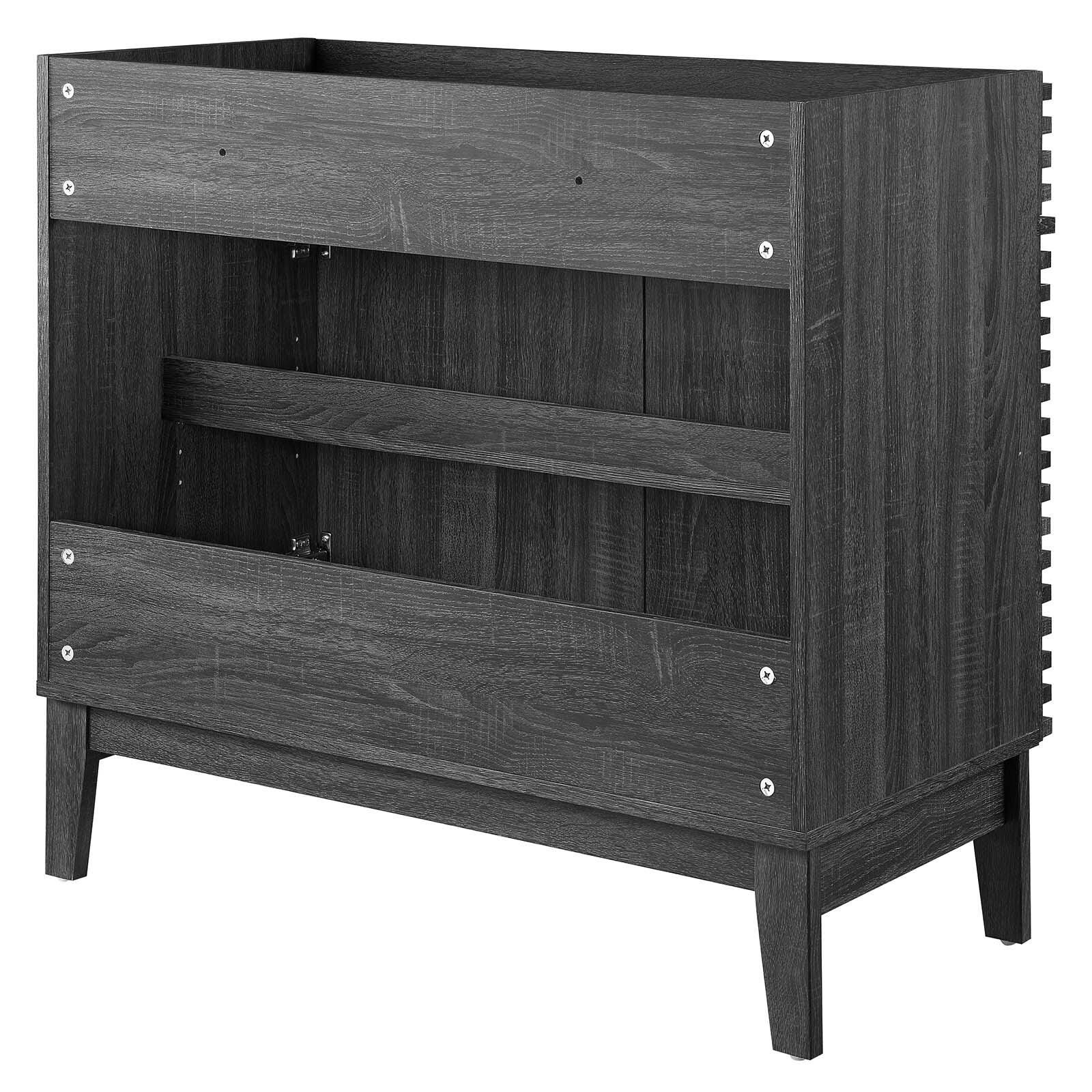 Modway Render 36" Bathroom Vanity Cabinet, Charcoal, large