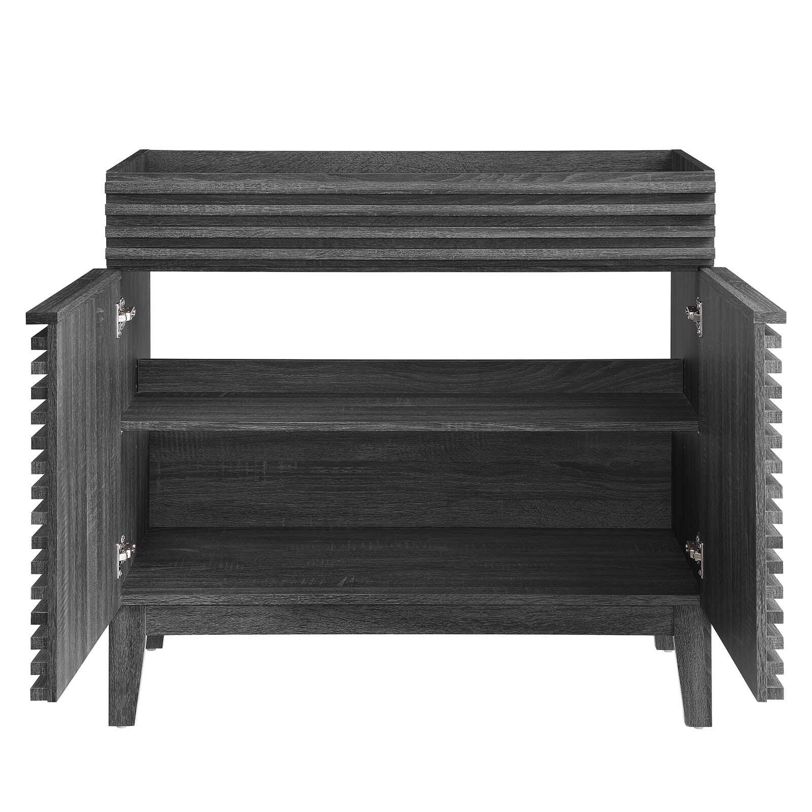 Modway Render 36" Bathroom Vanity Cabinet, Charcoal, large