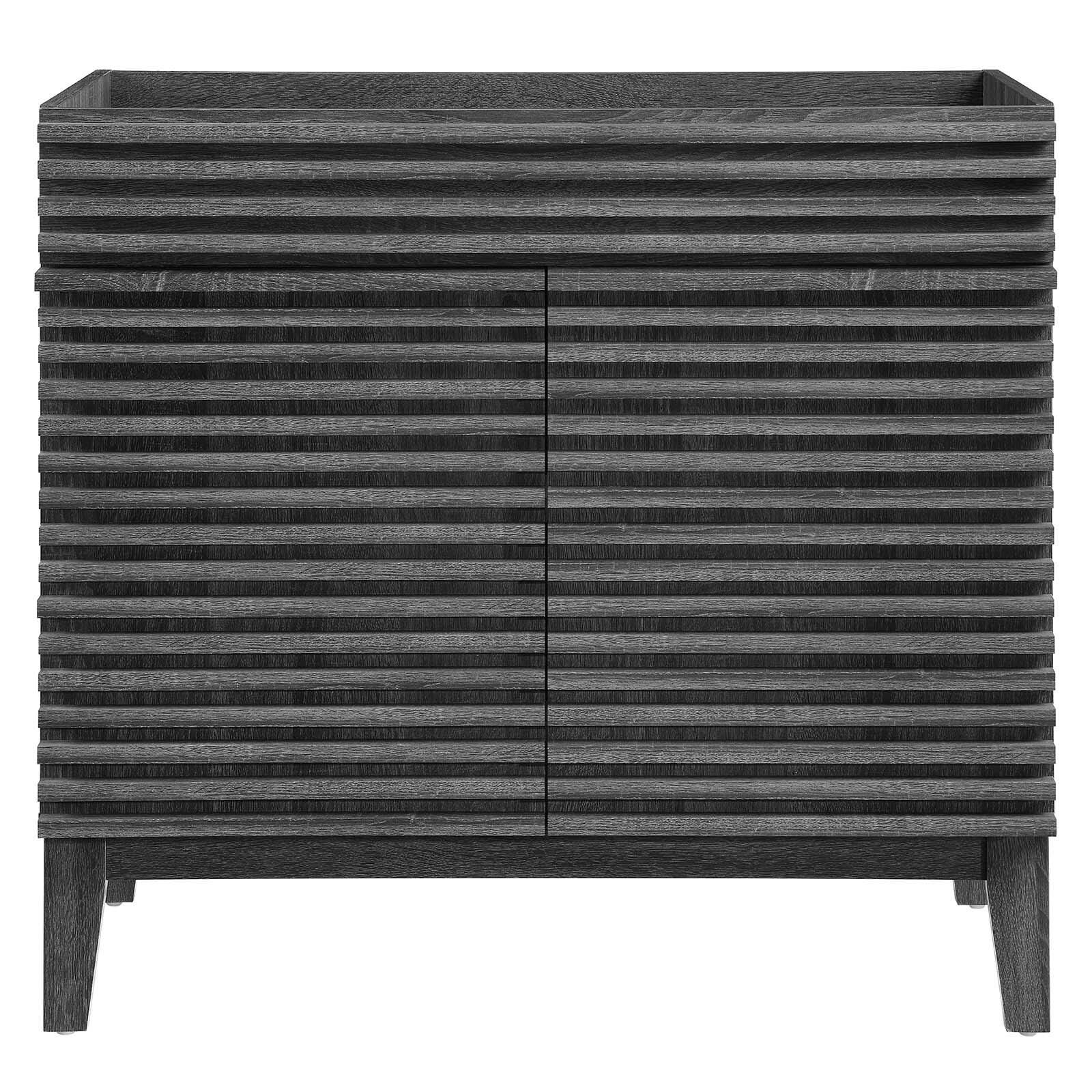 Modway Render 36" Bathroom Vanity Cabinet, Charcoal, large