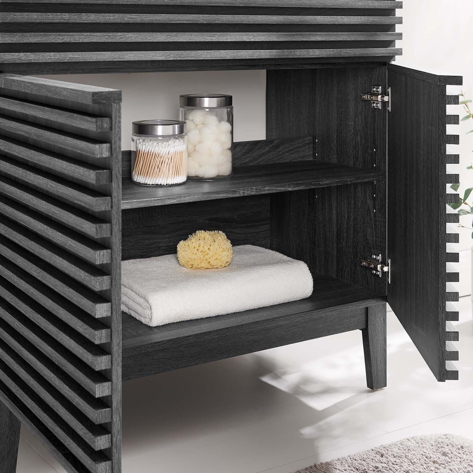 Modway Render 36" Bathroom Vanity Cabinet, Charcoal, large