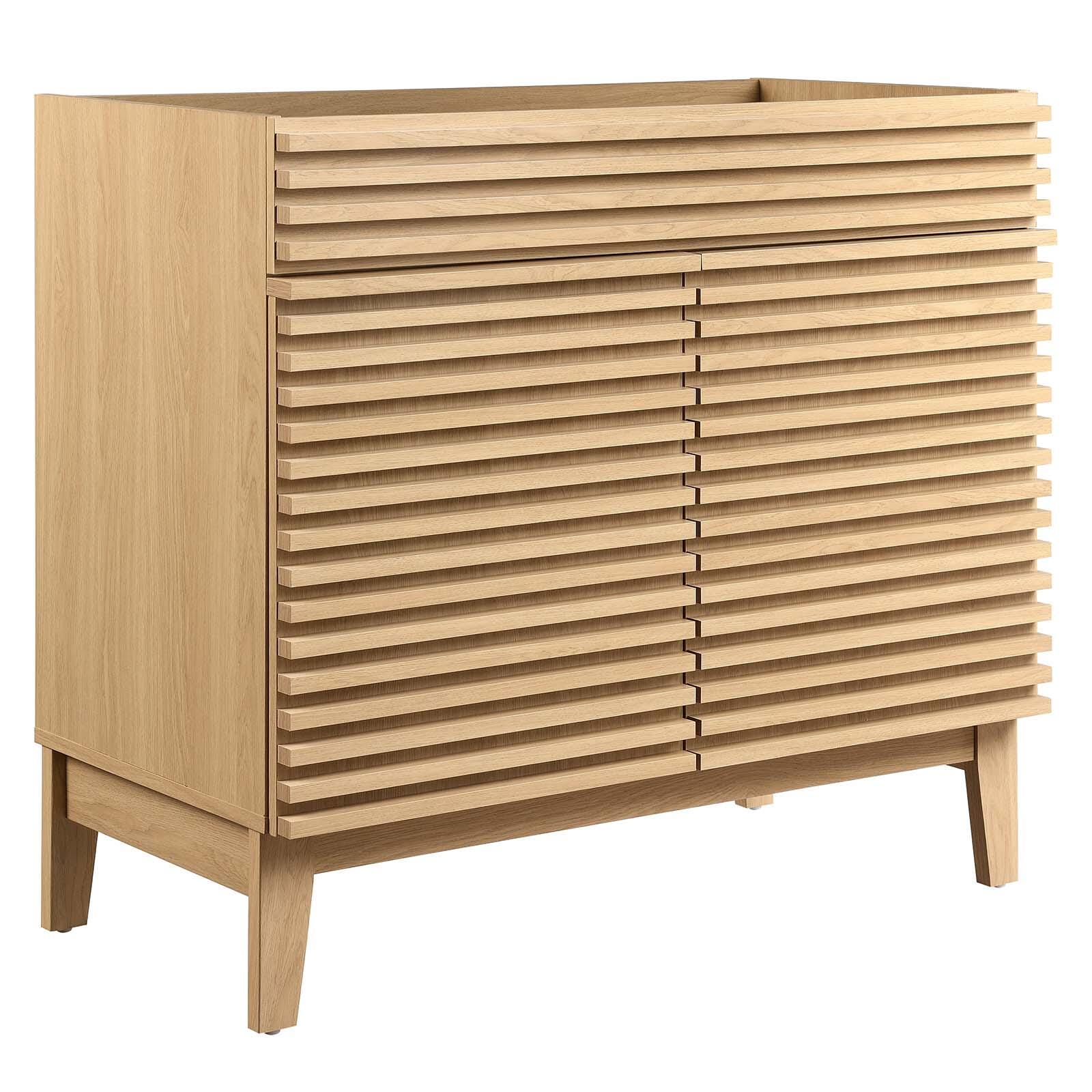 Render 36" Bathroom Vanity Cabinet, Oak, large