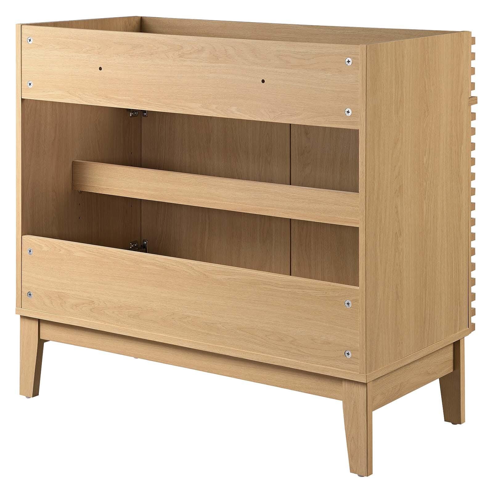 Modway Render 36" Bathroom Vanity Cabinet, Oak, large