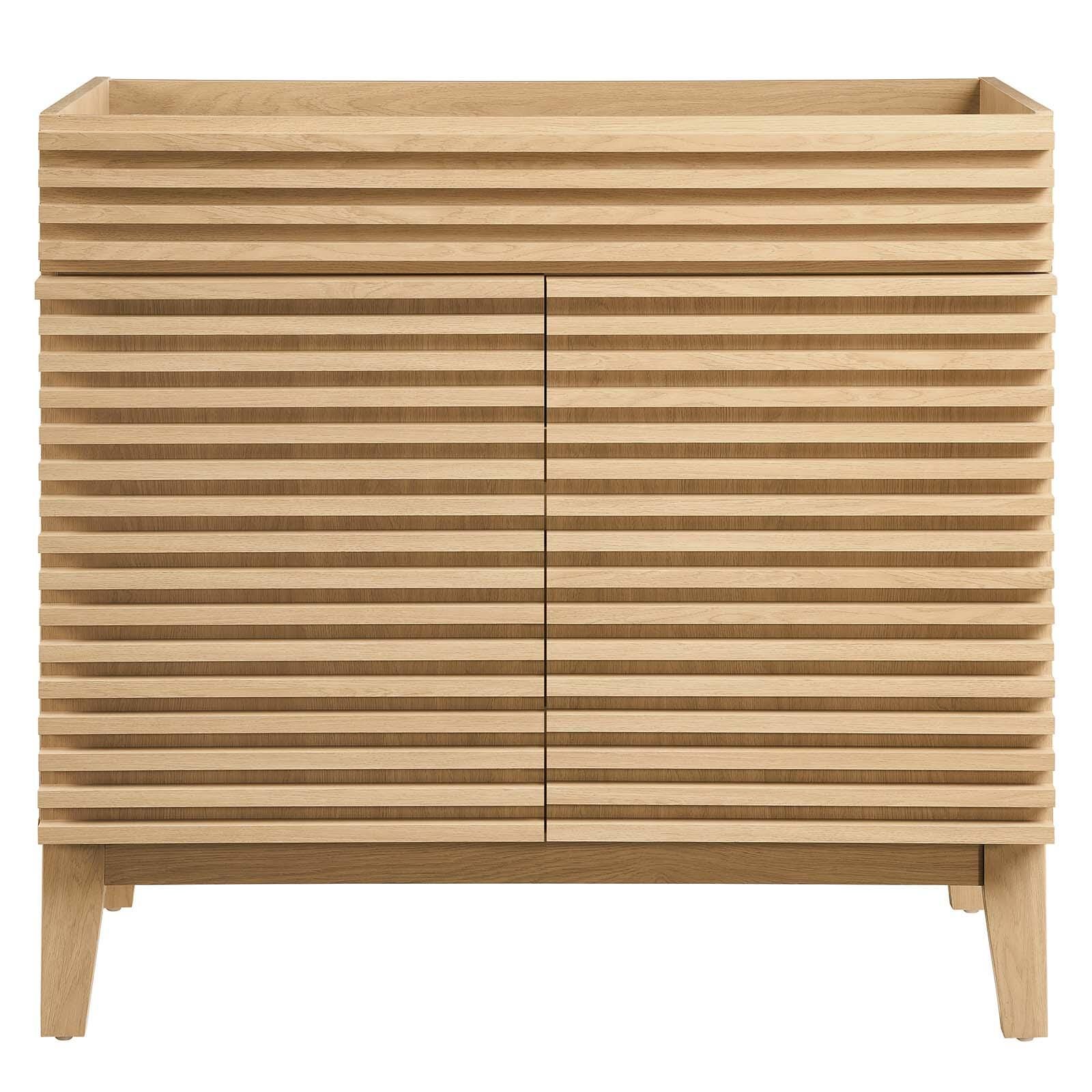 Modway Render 36" Bathroom Vanity Cabinet, Oak, large