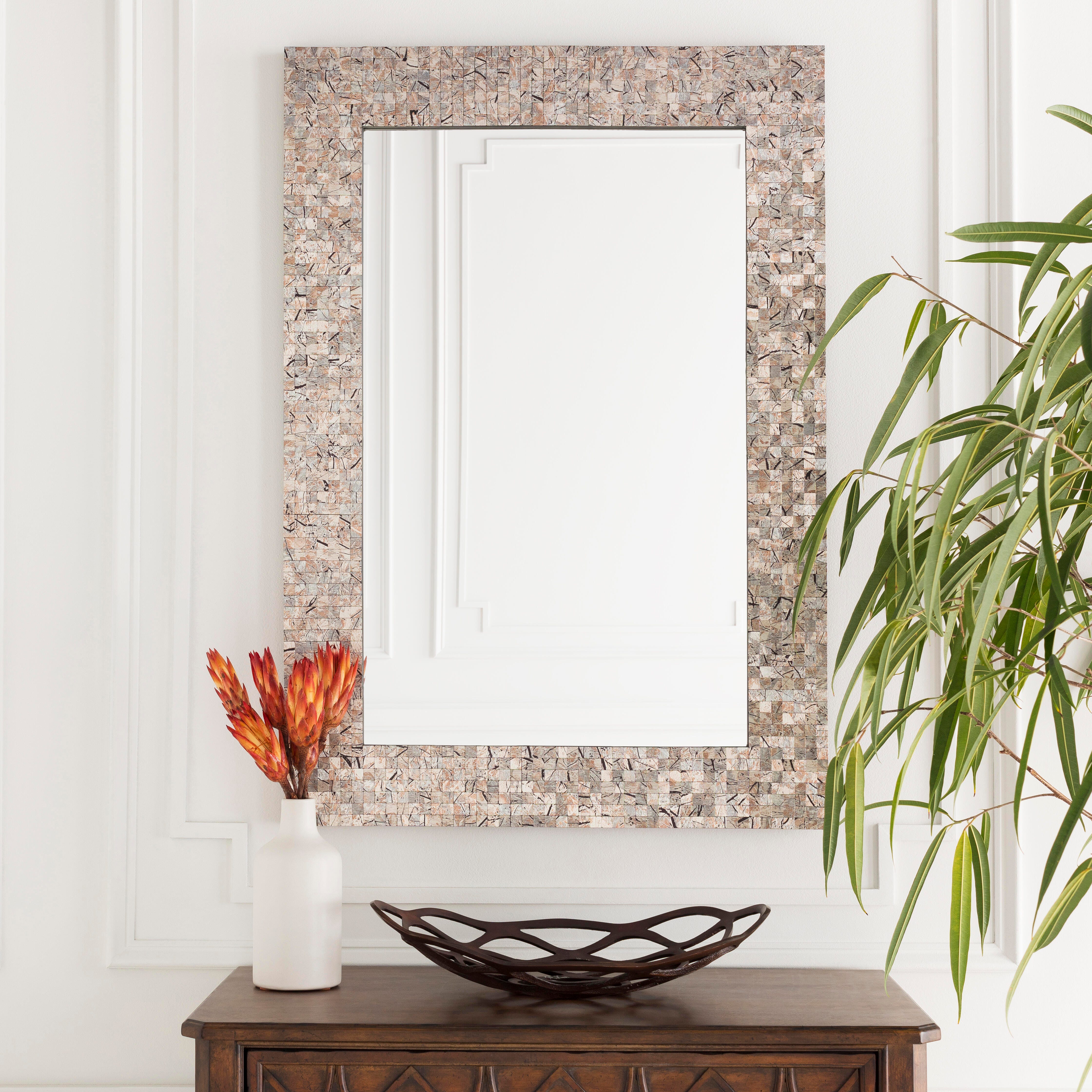 Whitaker Gray Mother of Pearl 40" x 28" x 1" Mirror, , rollover