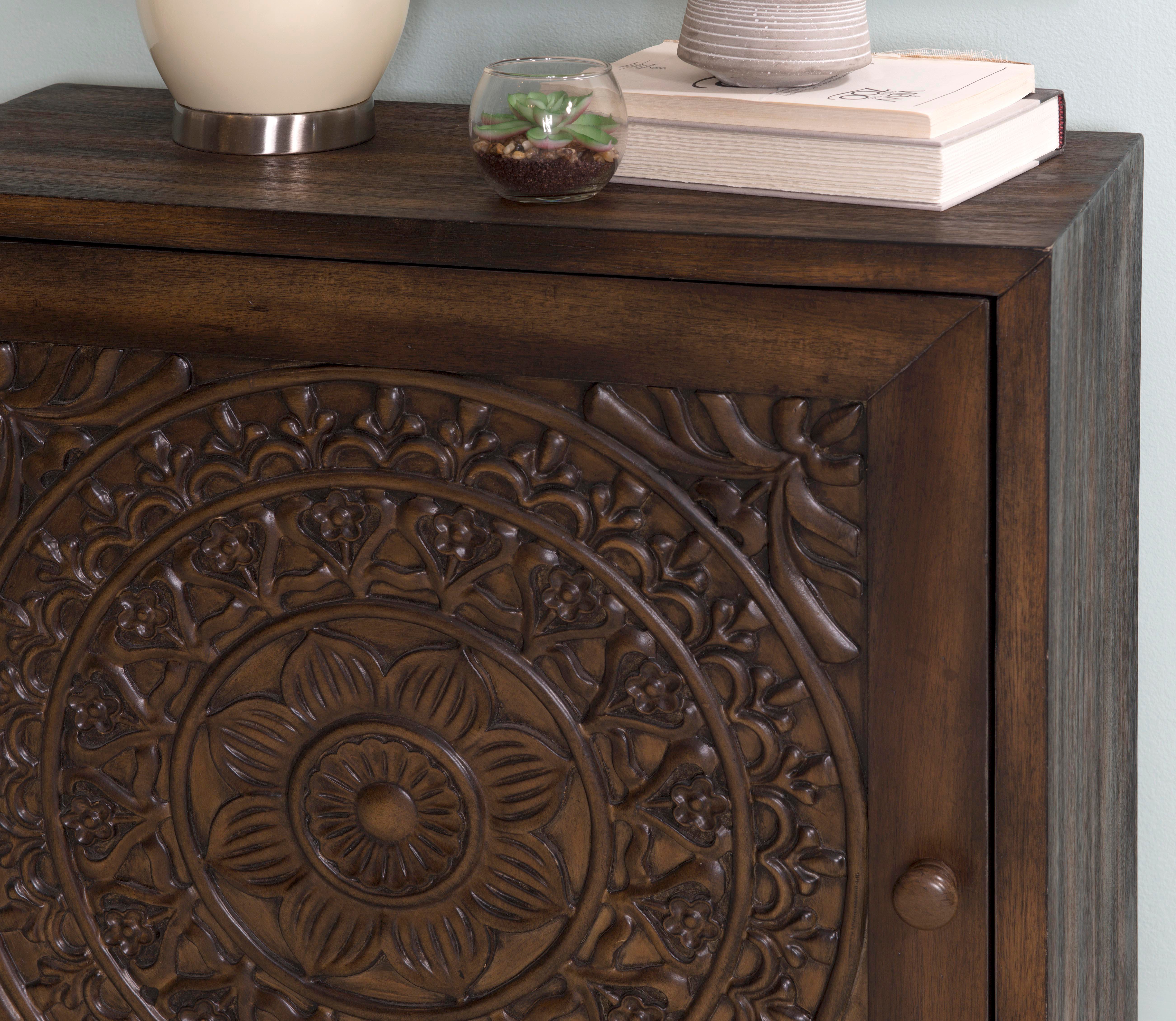 Linon Shelby Accent Cabinet, Brown, large