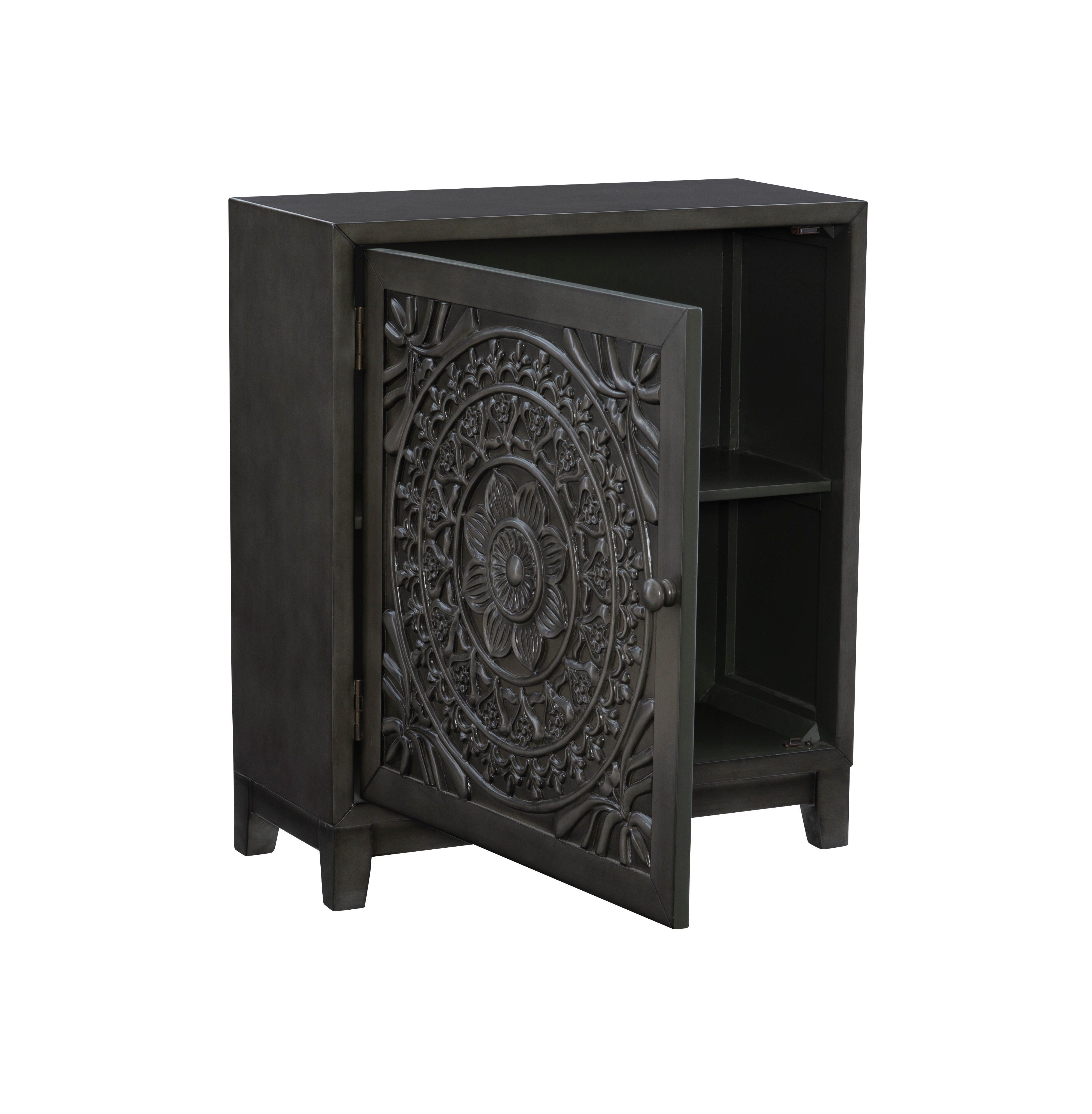 Linon Shelby Accent Cabinet, Dark Gray, large
