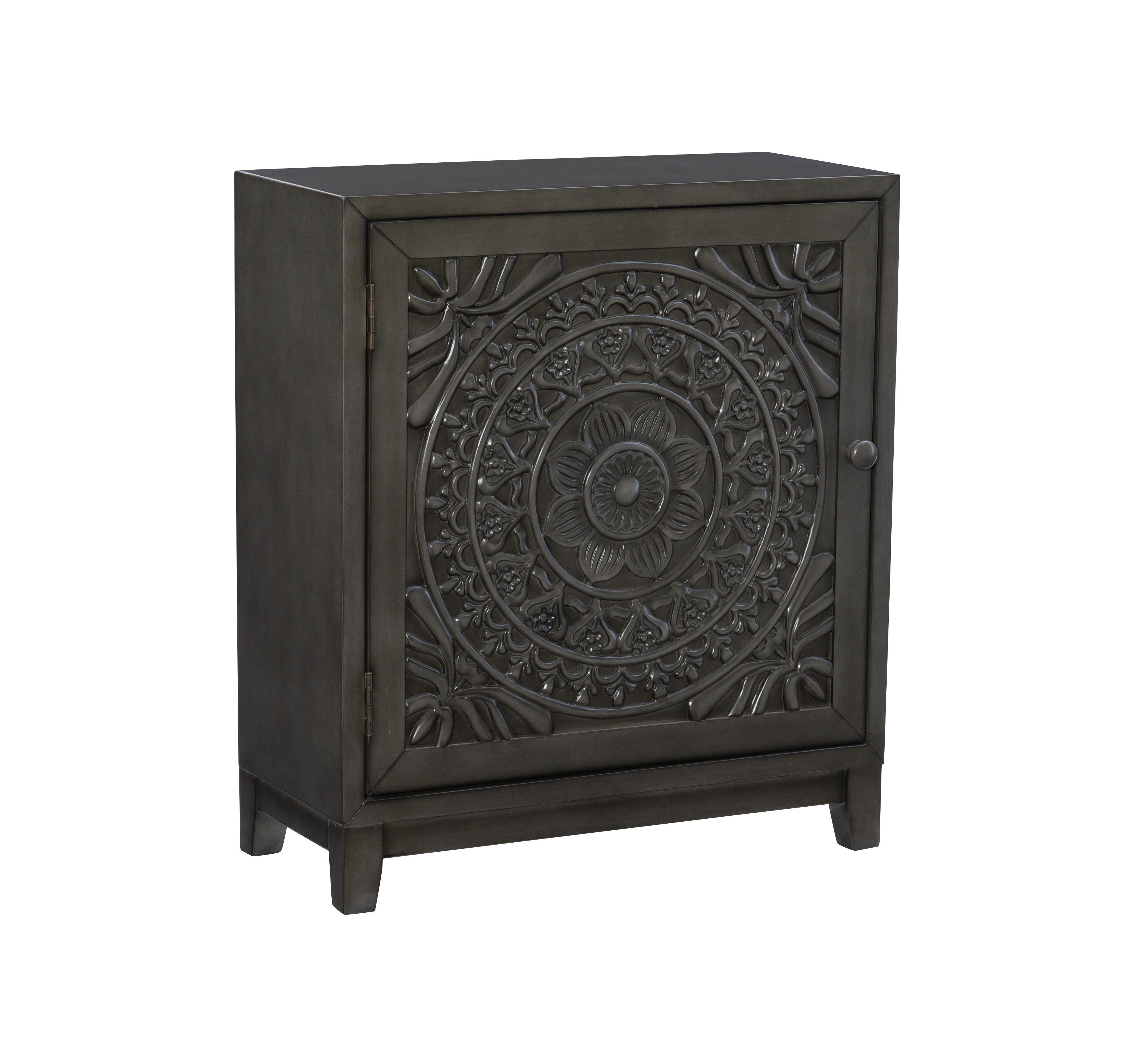 Linon Shelby Accent Cabinet, Dark Gray, large