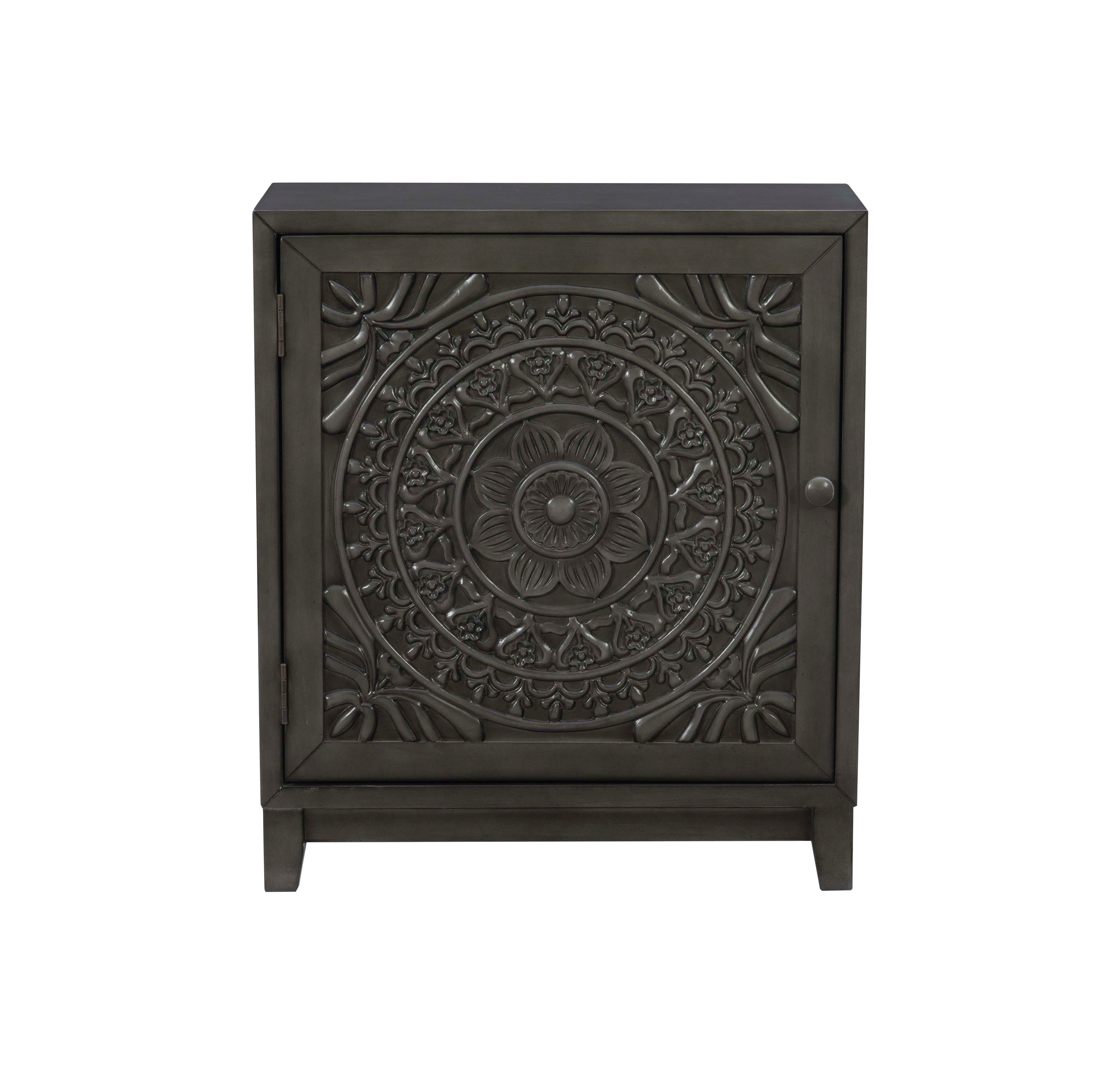Linon Shelby Accent Cabinet, Dark Gray, large