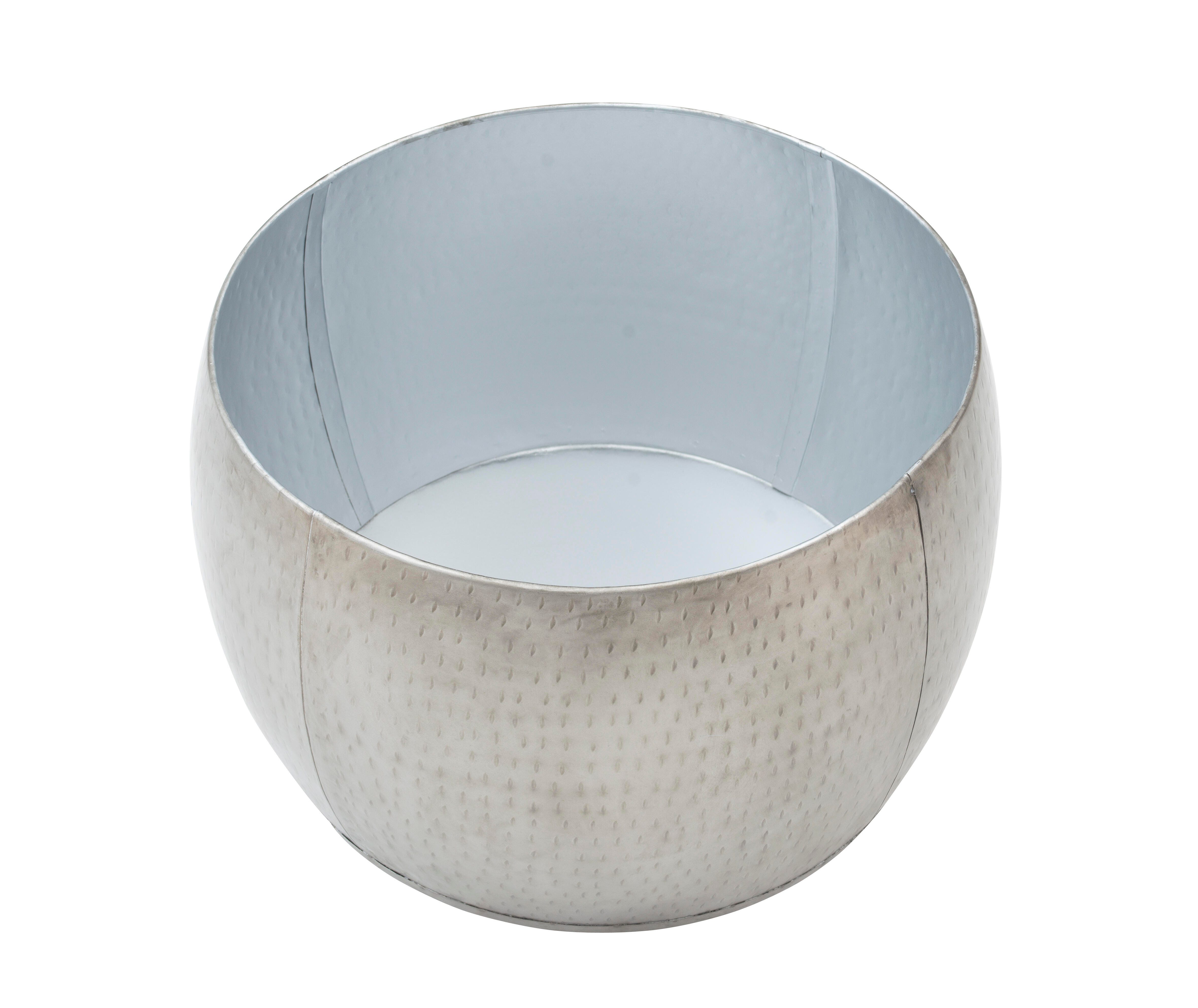 Linon Pruitt Small Drum with Storage, Pewter, large