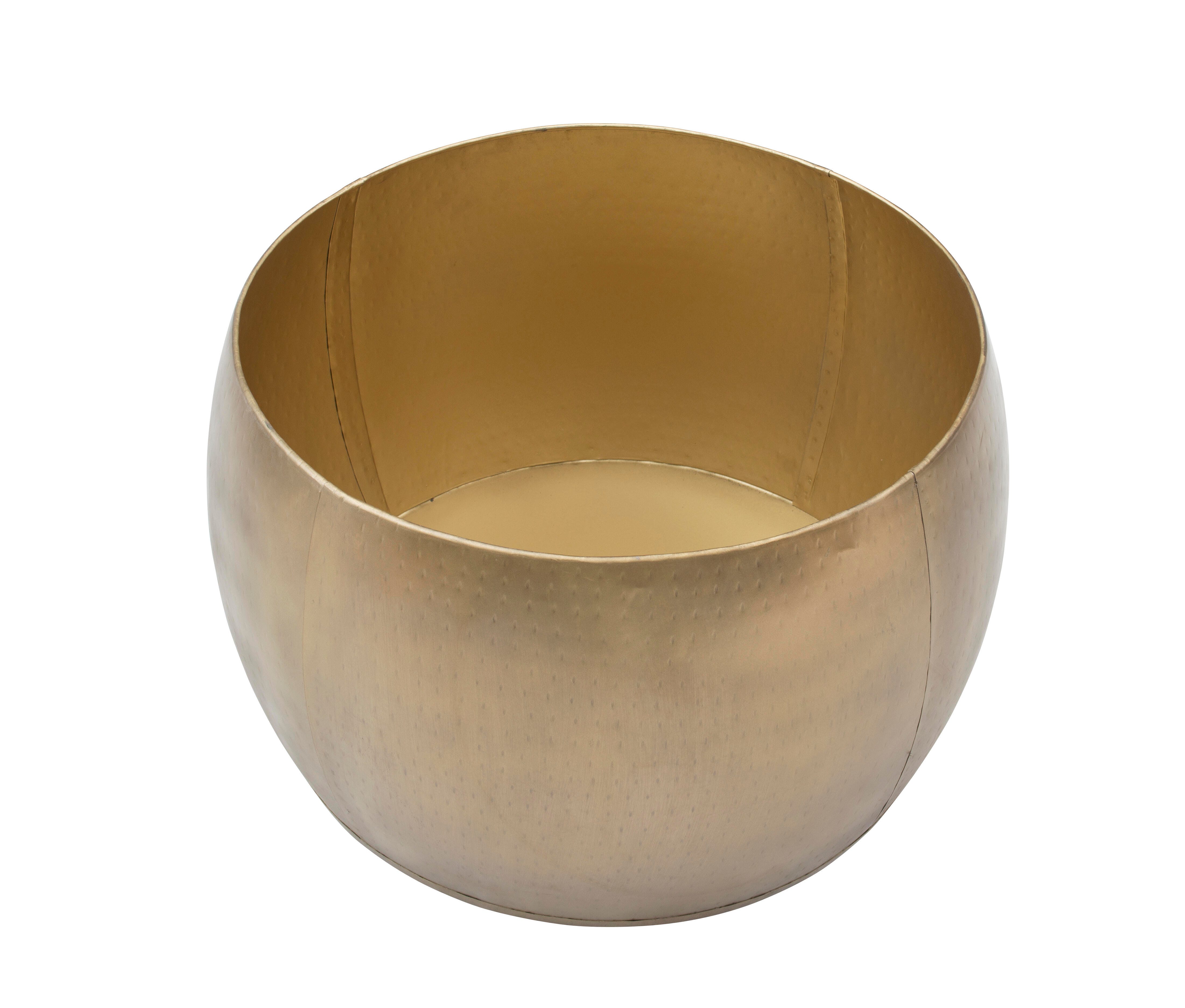Linon Pruitt Large Drum with Storage, Brass, large