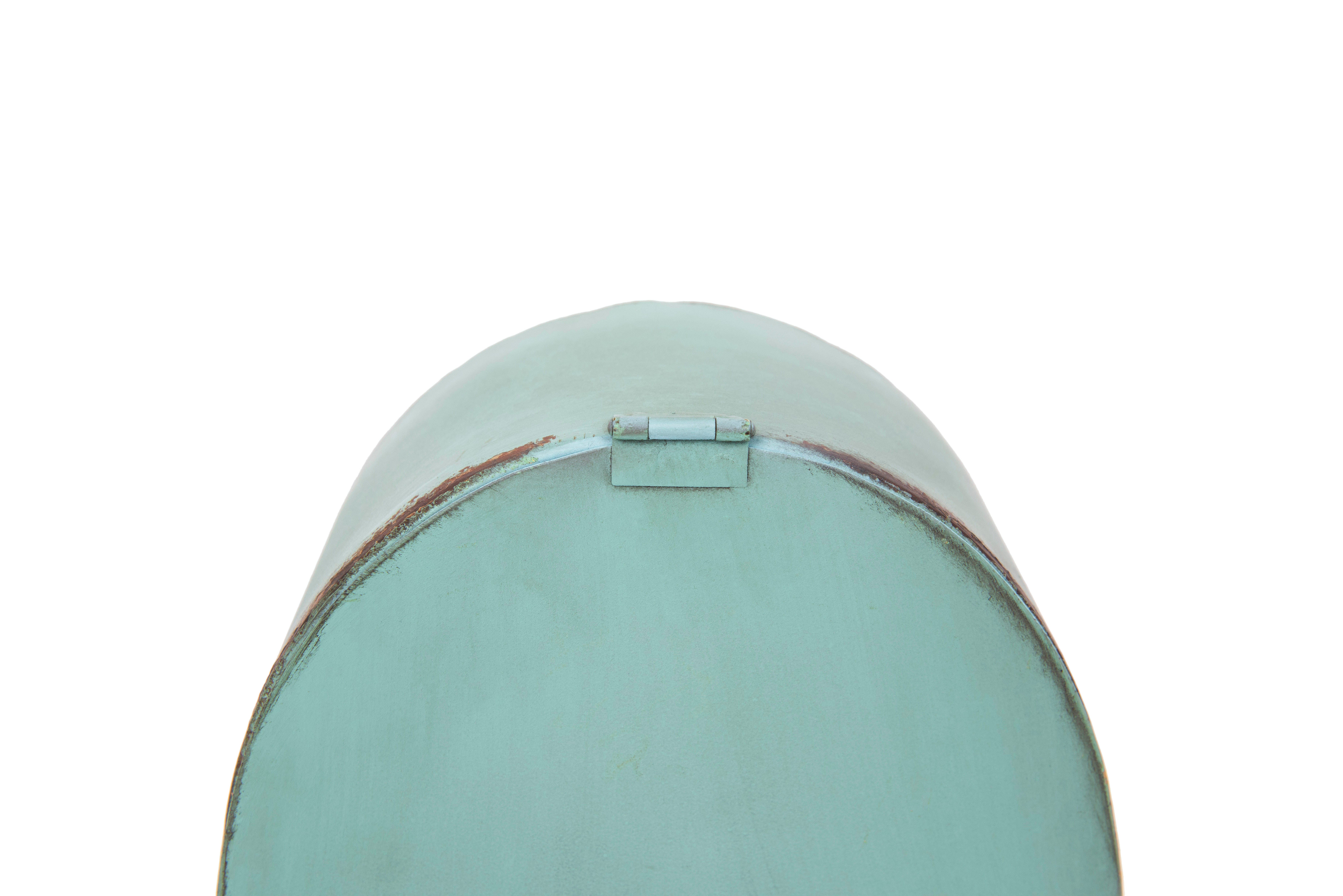 Metal Mantel Clock With Aqua Finish, , large