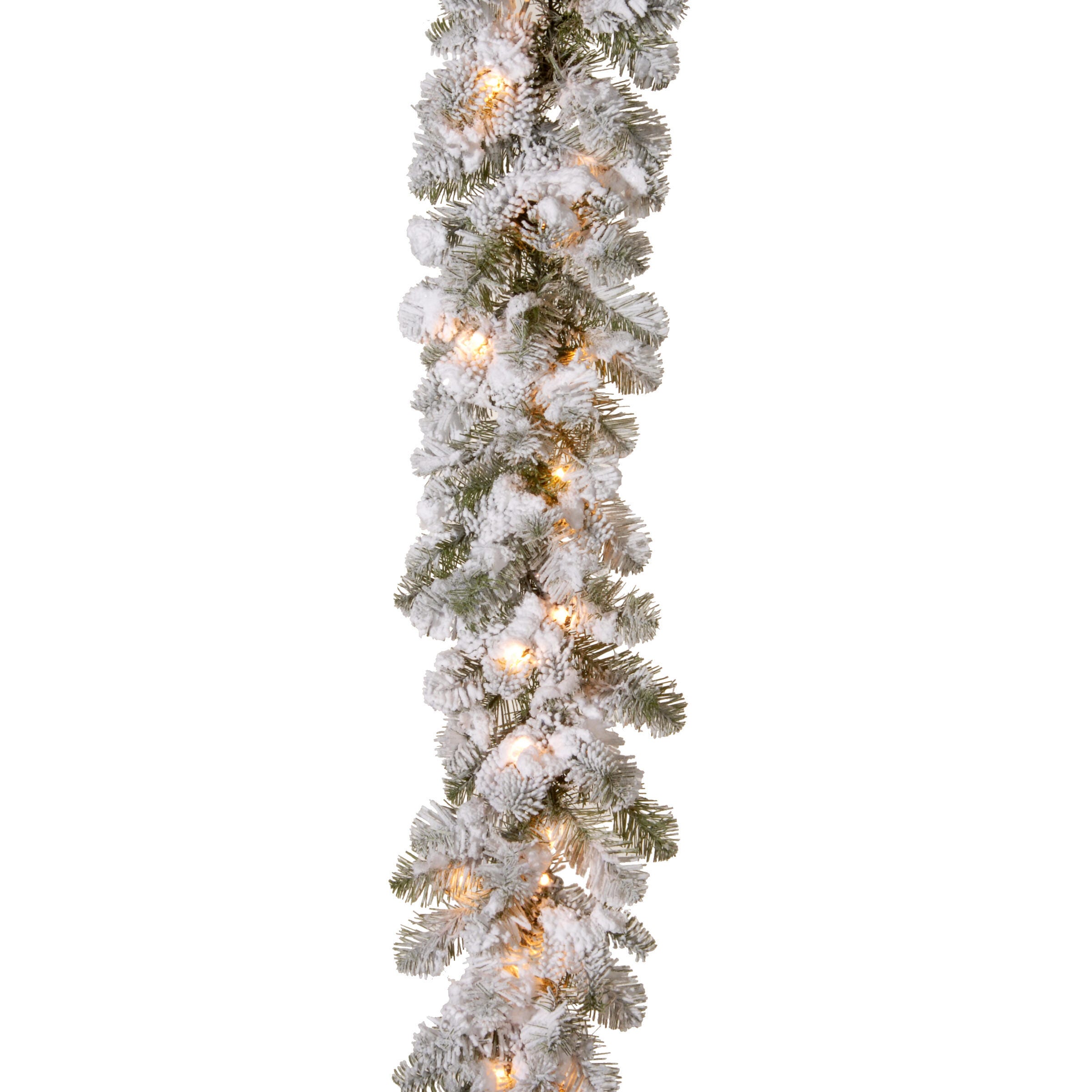National Tree Company 9 ft. Snowy Camden Garland with Clear Lights, , large