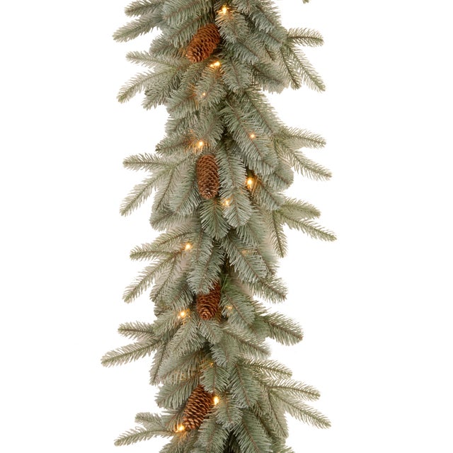 National Tree Company 9 ft. Frosted Arctic Spruce Garland with Clear Lights