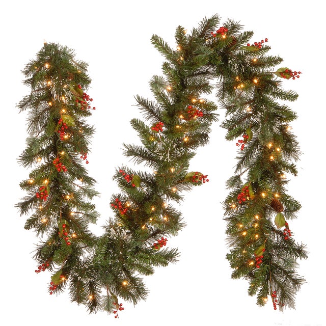 National Tree Company 9 ft. Wintry Pine Garland with Clear Lights