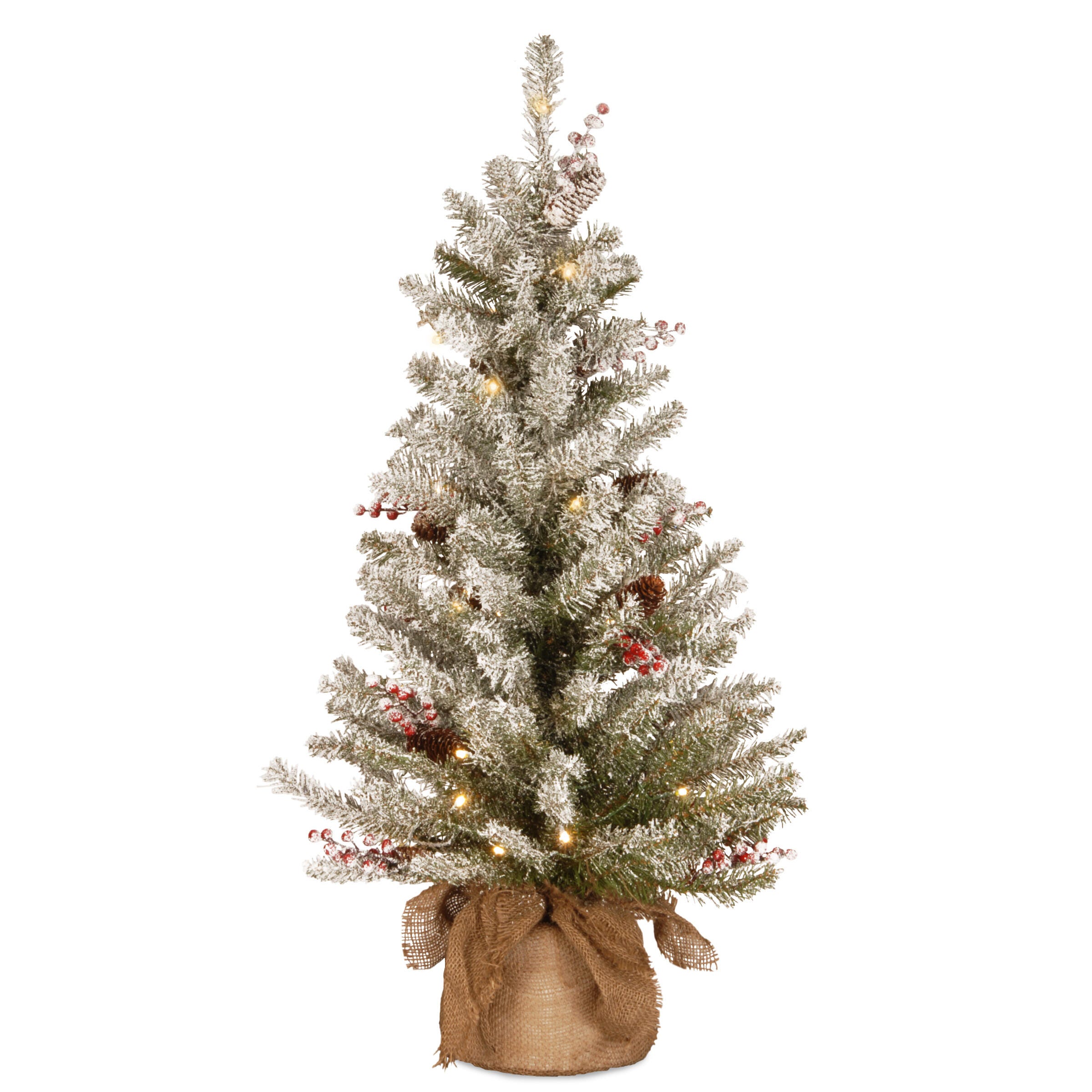 National Tree Company 3 ft. Dunhill Fir Tree with Battery Operated Warm White LED Lights, , large