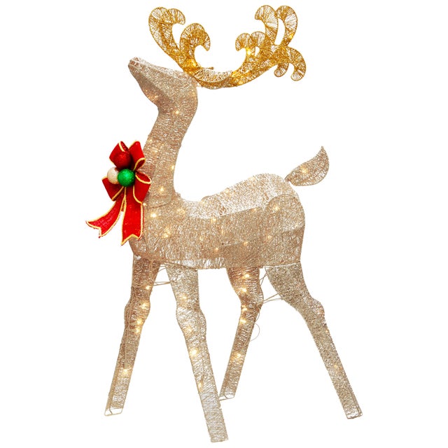 National Tree Company Reindeer Decoration with White LED Lights