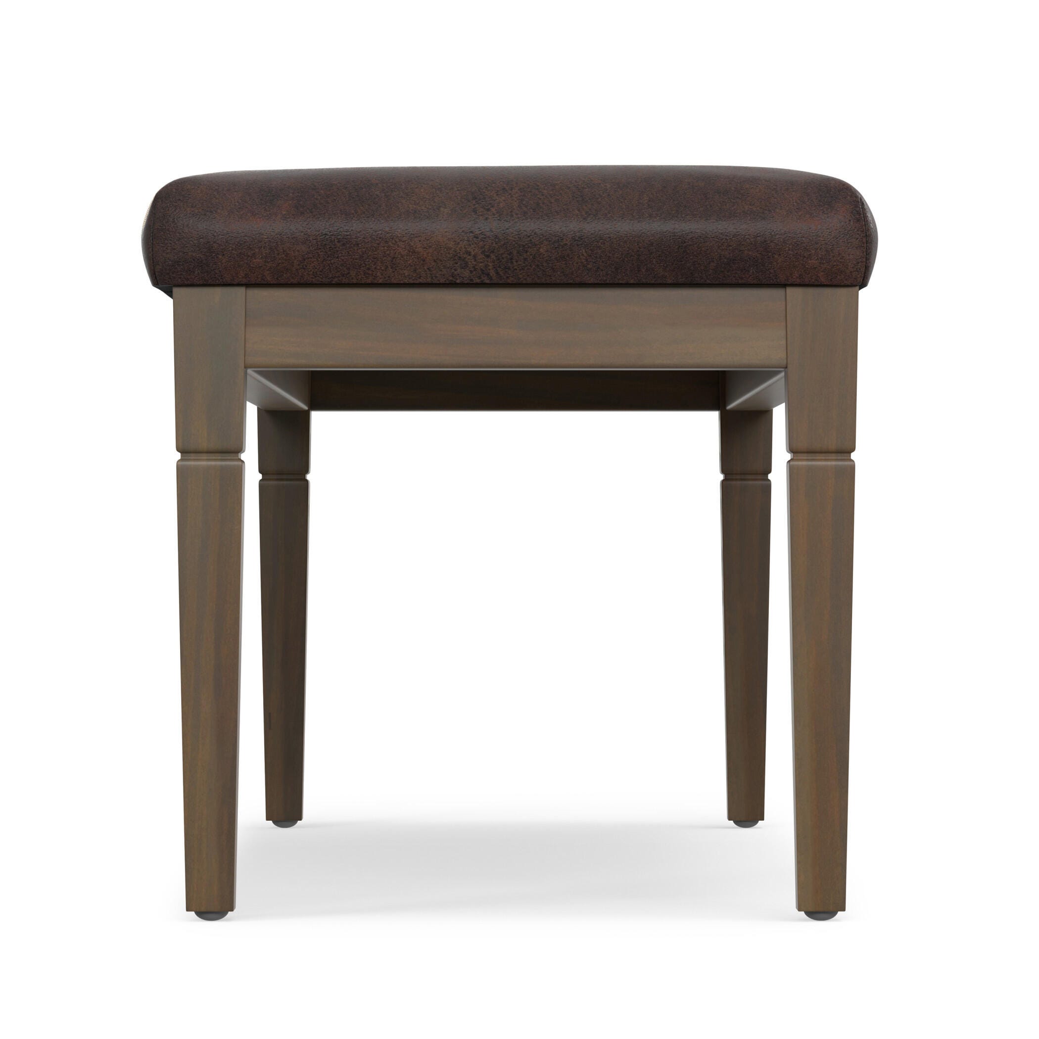 Simpli Home Waverly Waverly Tufted Ottoman Bench, Distressed Brown, large