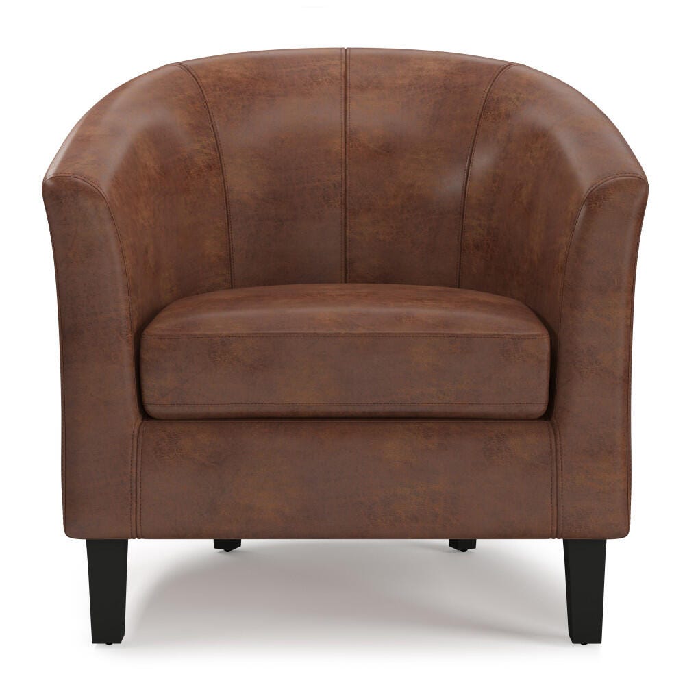 Simpli Home Austin Tub Chair, Saddle Brown, large