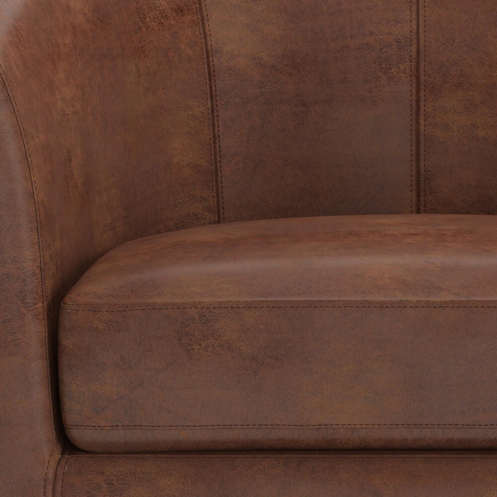 Simpli Home Austin Tub Chair, Saddle Brown, large