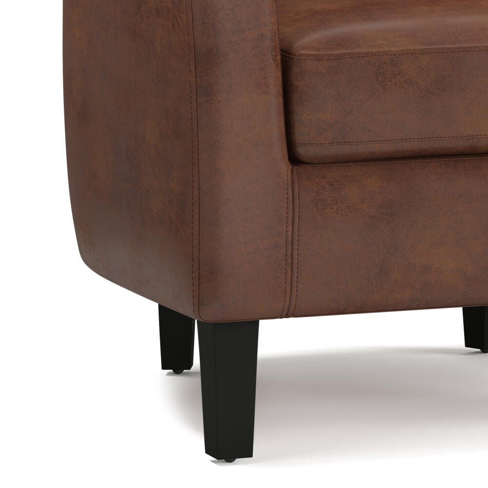 Simpli Home Austin Tub Chair, Saddle Brown, large