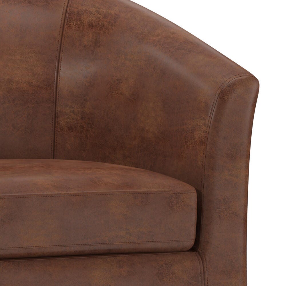Simpli Home Austin Tub Chair, Saddle Brown, large