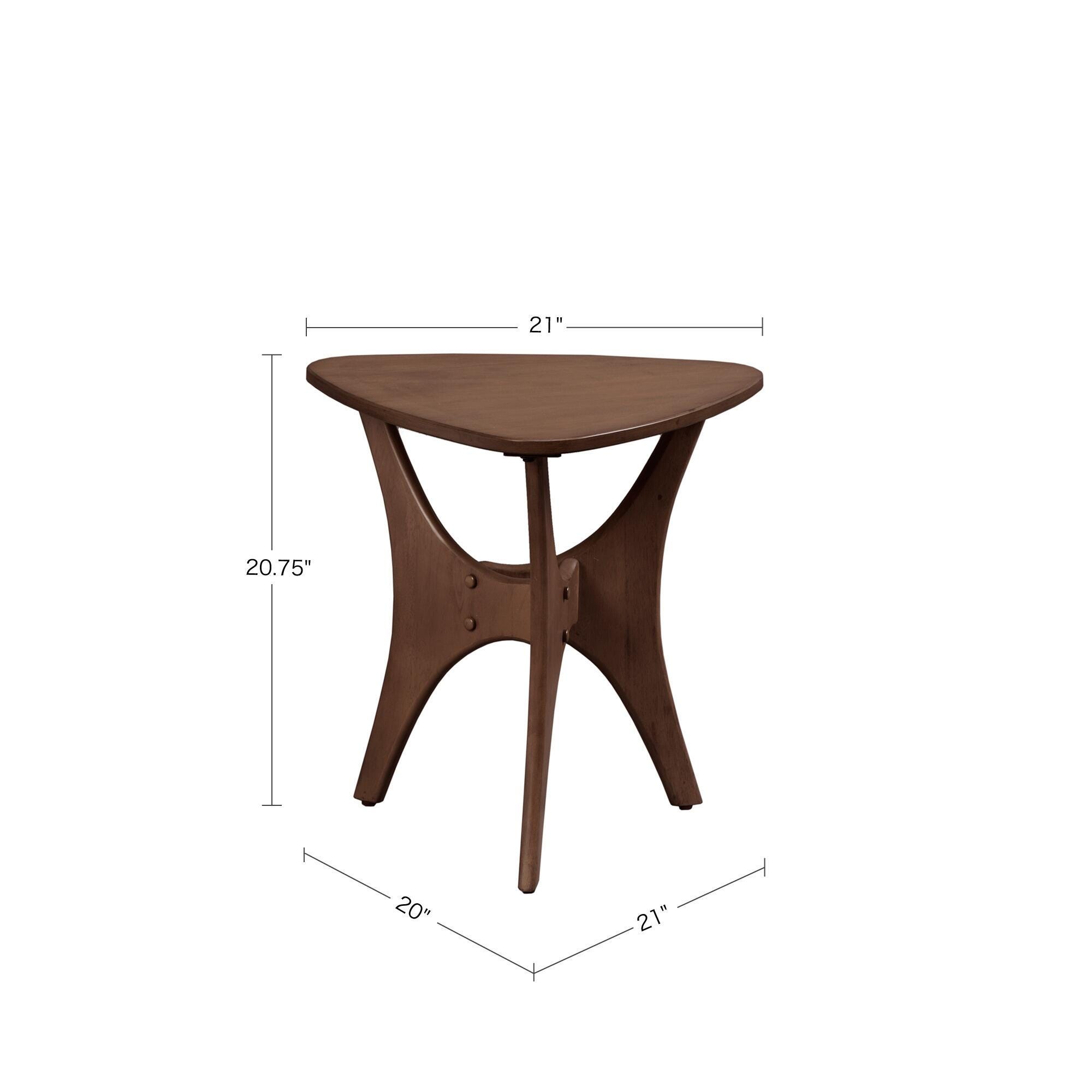INK+IVY Blaze Triangle Side Table, Brown, large