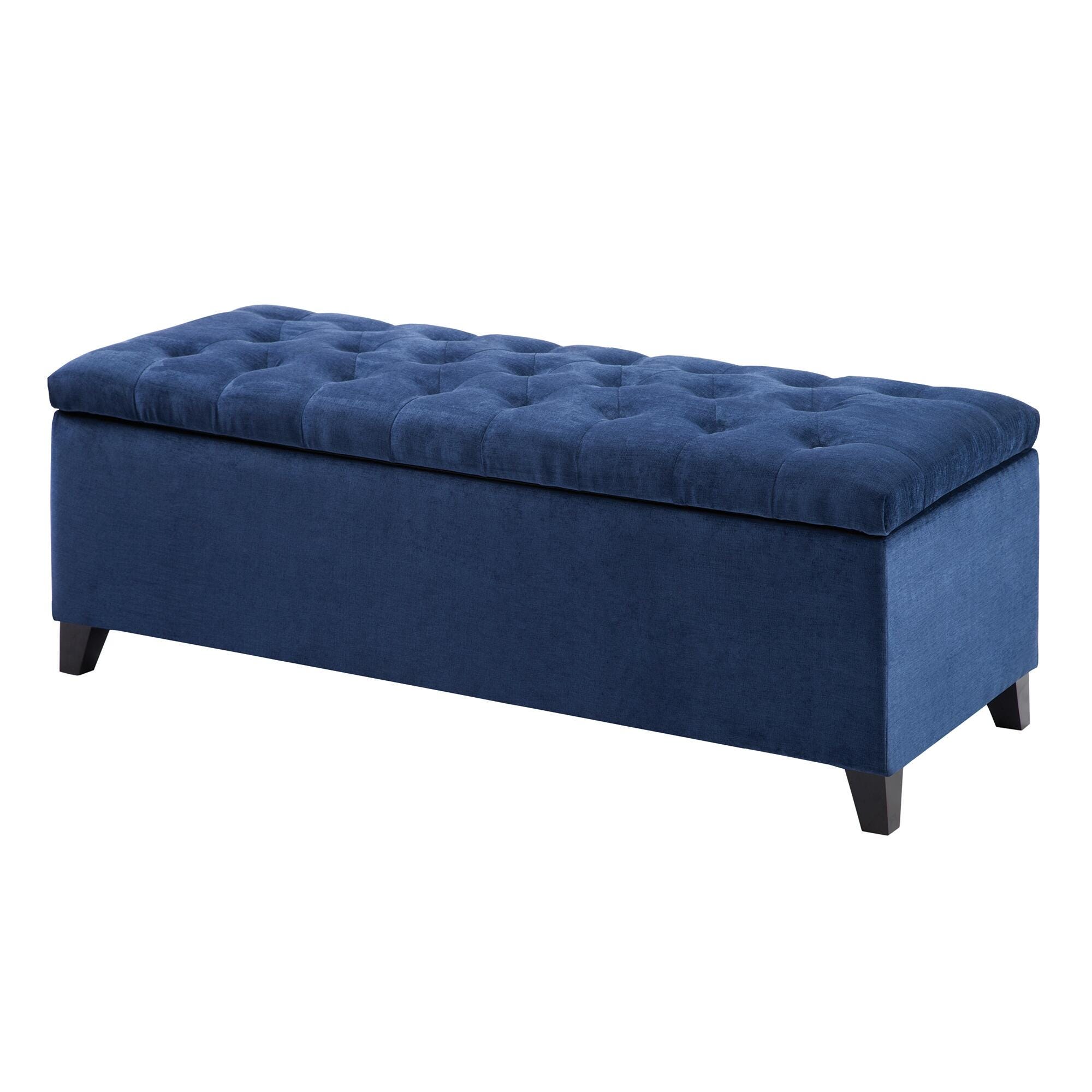 Madison Park Shandra Storage Bench, Navy, large