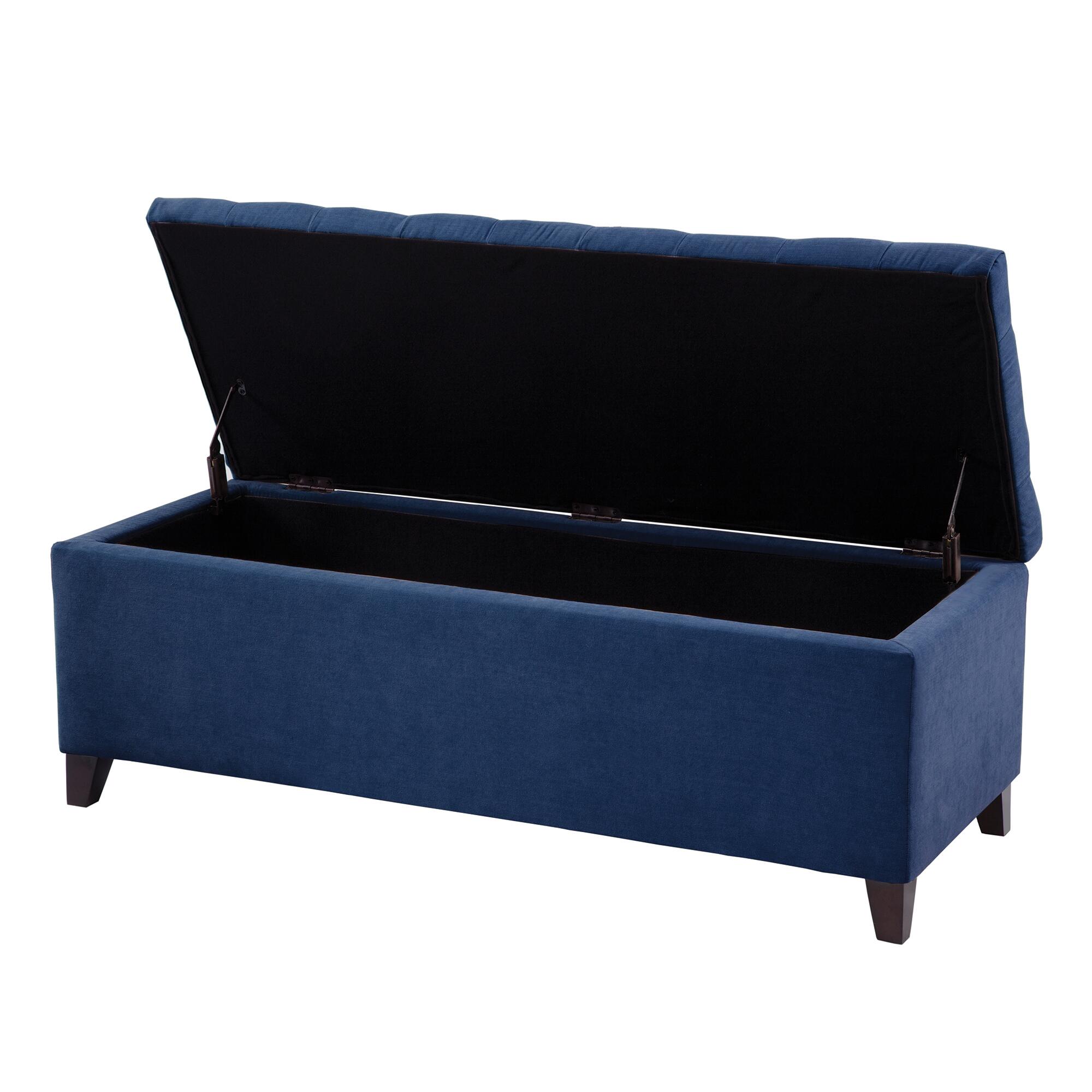 Madison Park Shandra Storage Bench, Navy, large