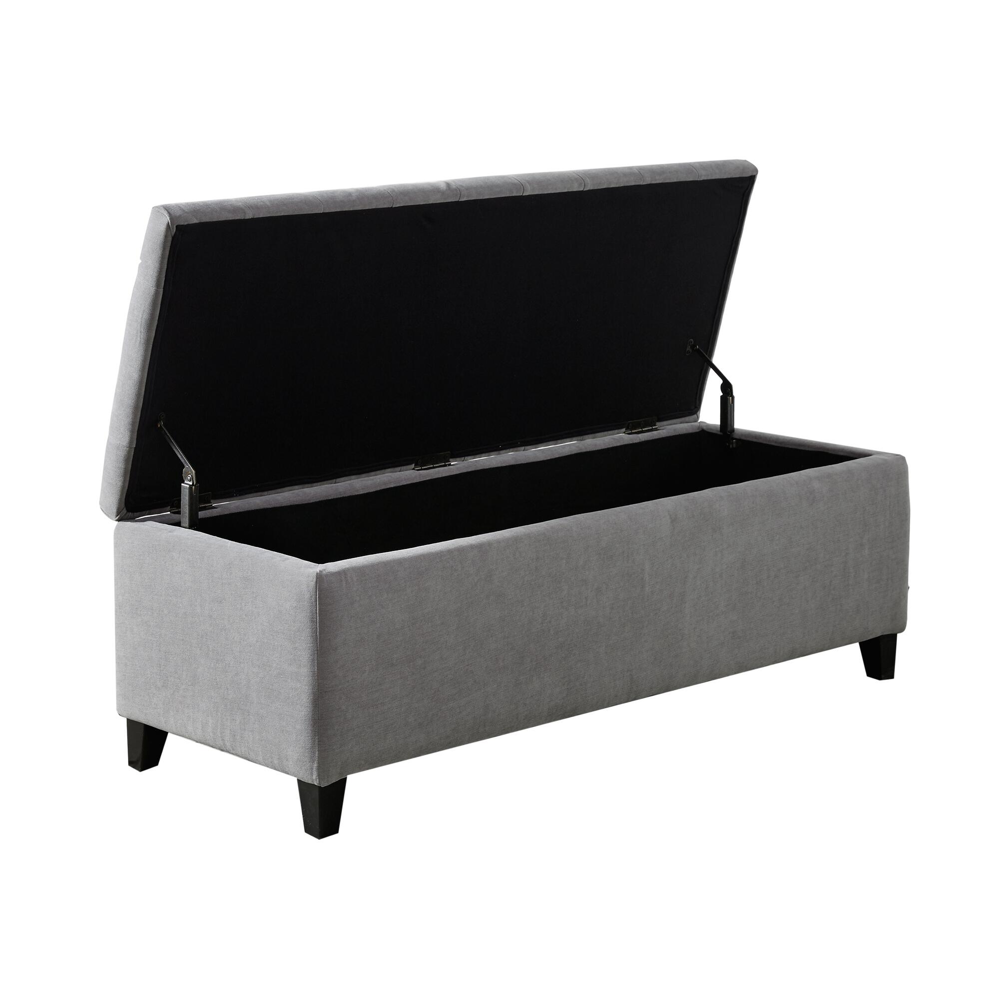 Madison Park Shandra Storage Bench, Gray, large