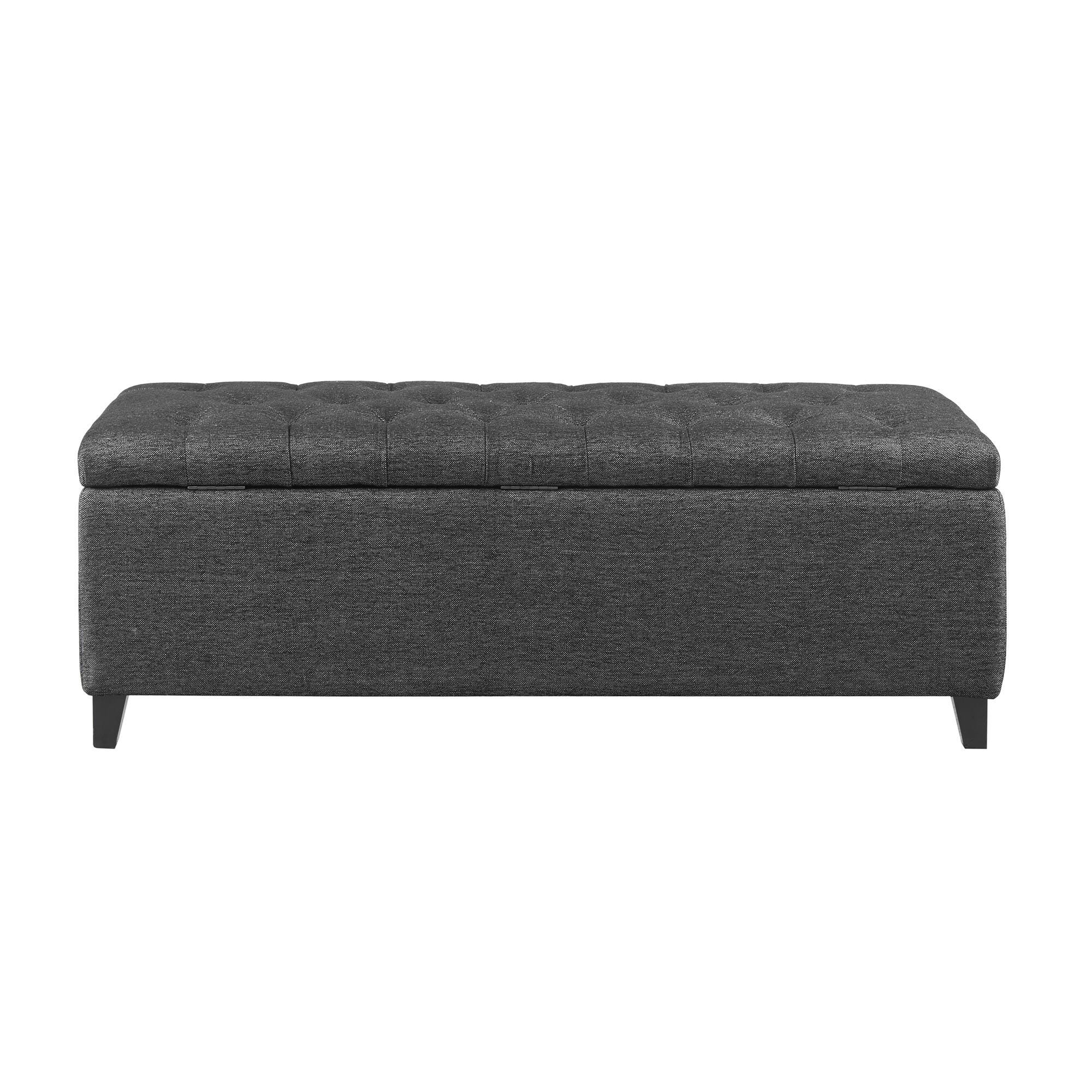 Madison Park Shandra Storage Bench, Charcoal, large