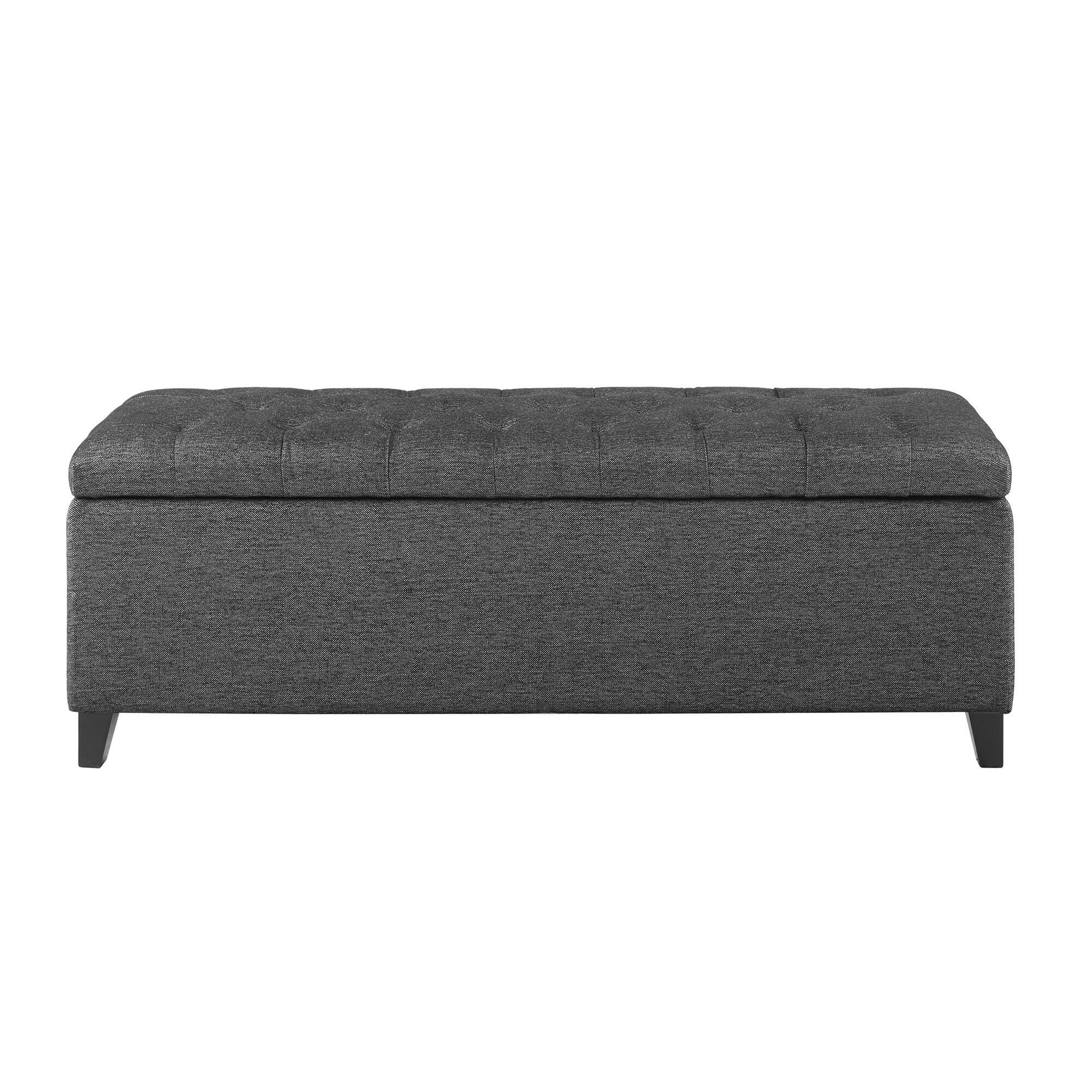 Madison Park Shandra Storage Bench, Charcoal, large