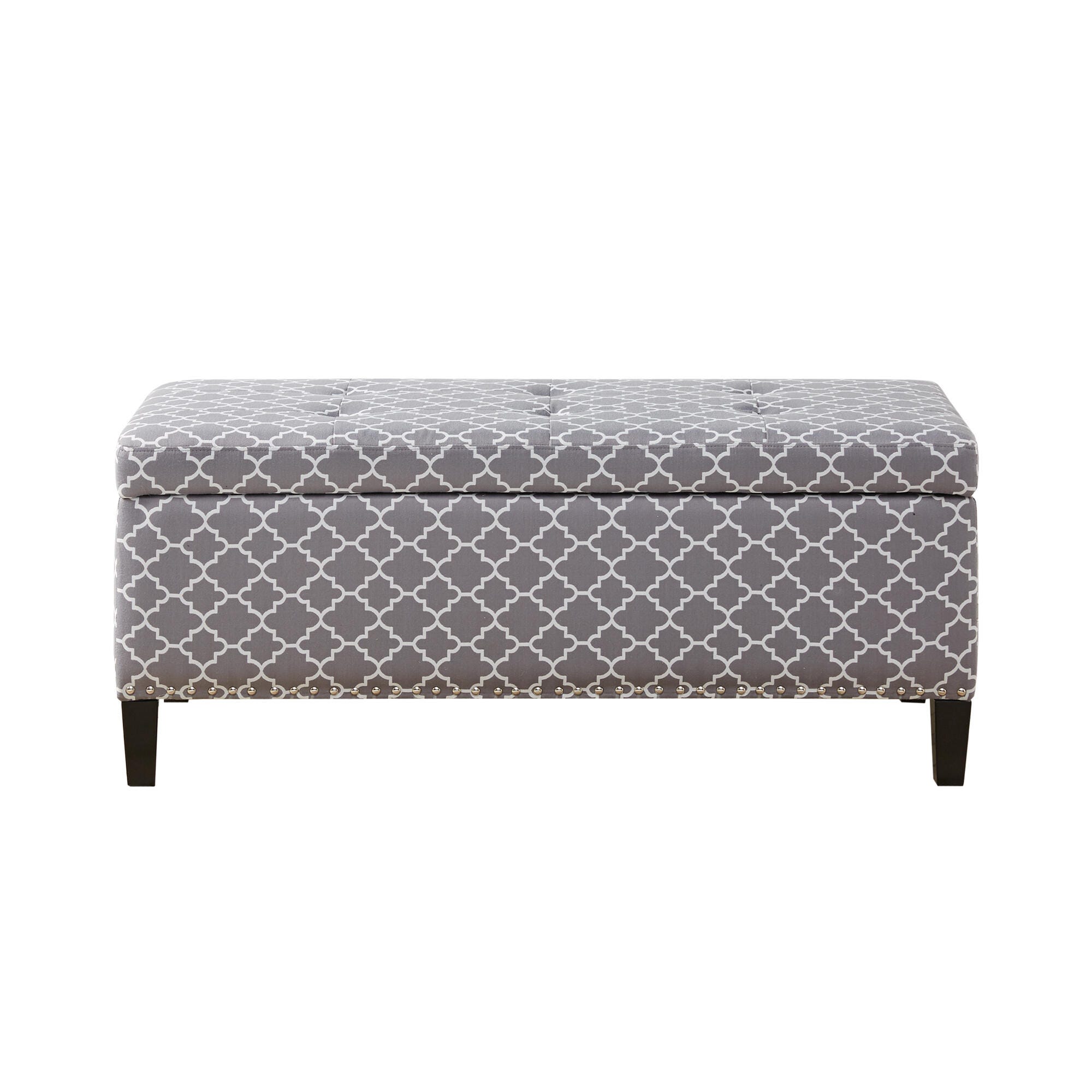 Madison Park Shandra II Storage Bench, Gray, large