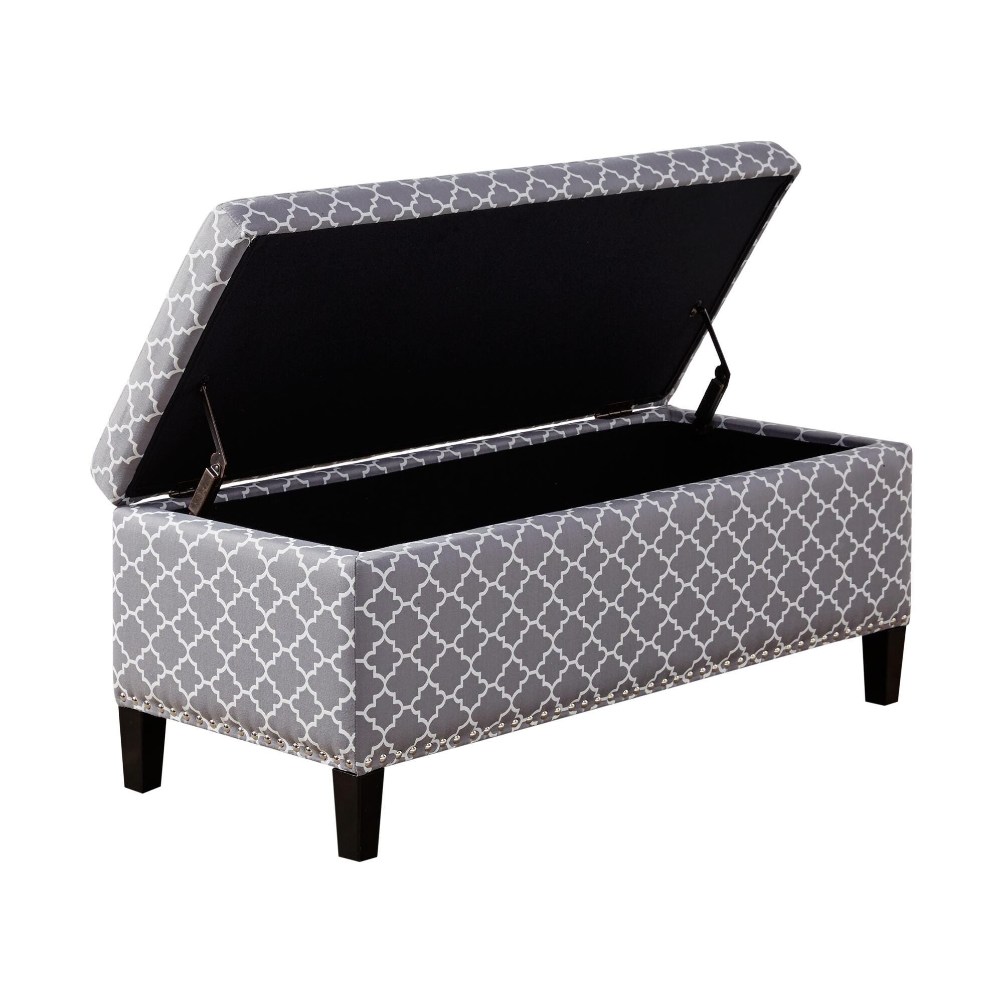 Madison Park Shandra II Storage Bench, Gray, large
