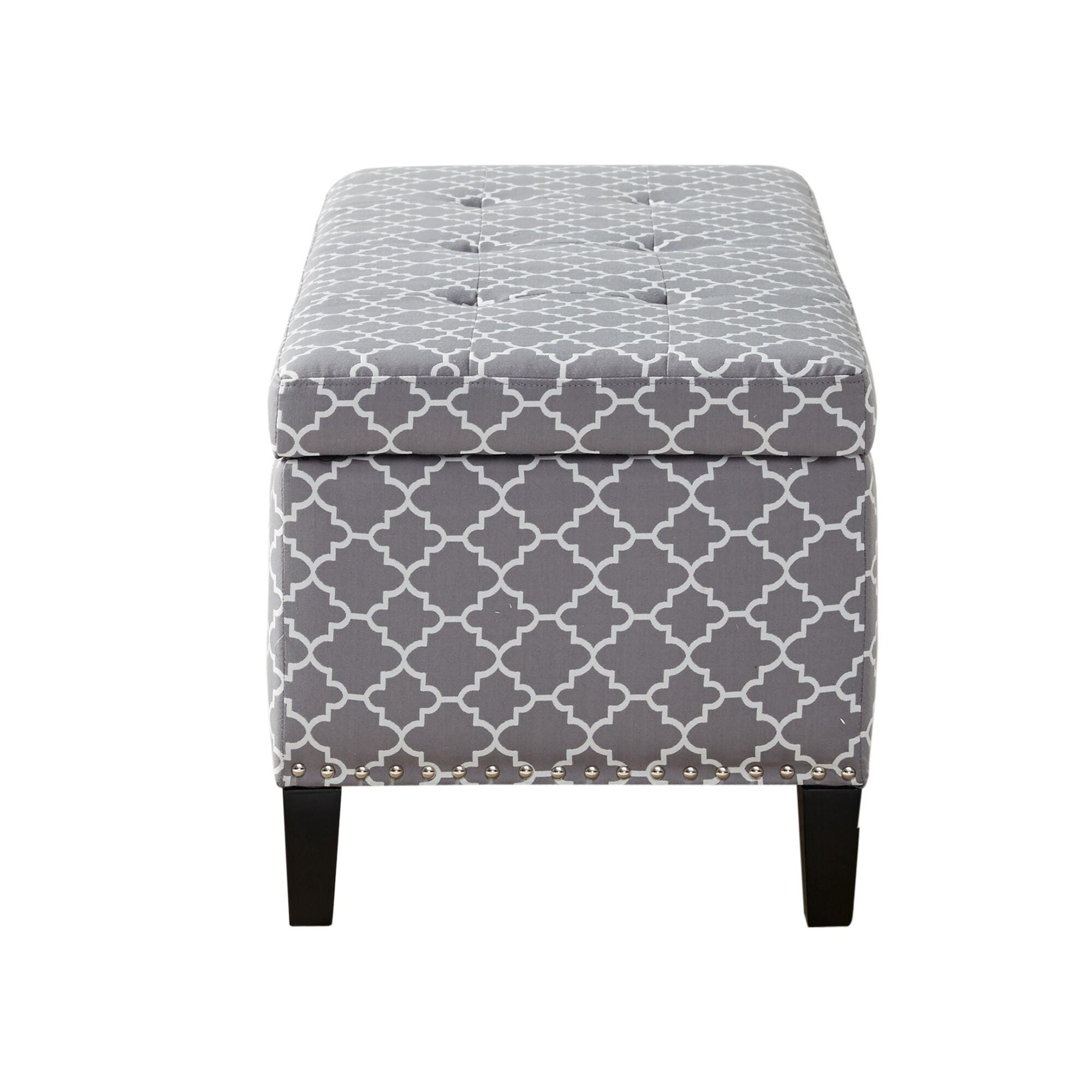 Madison Park Shandra II Storage Bench, Gray, large