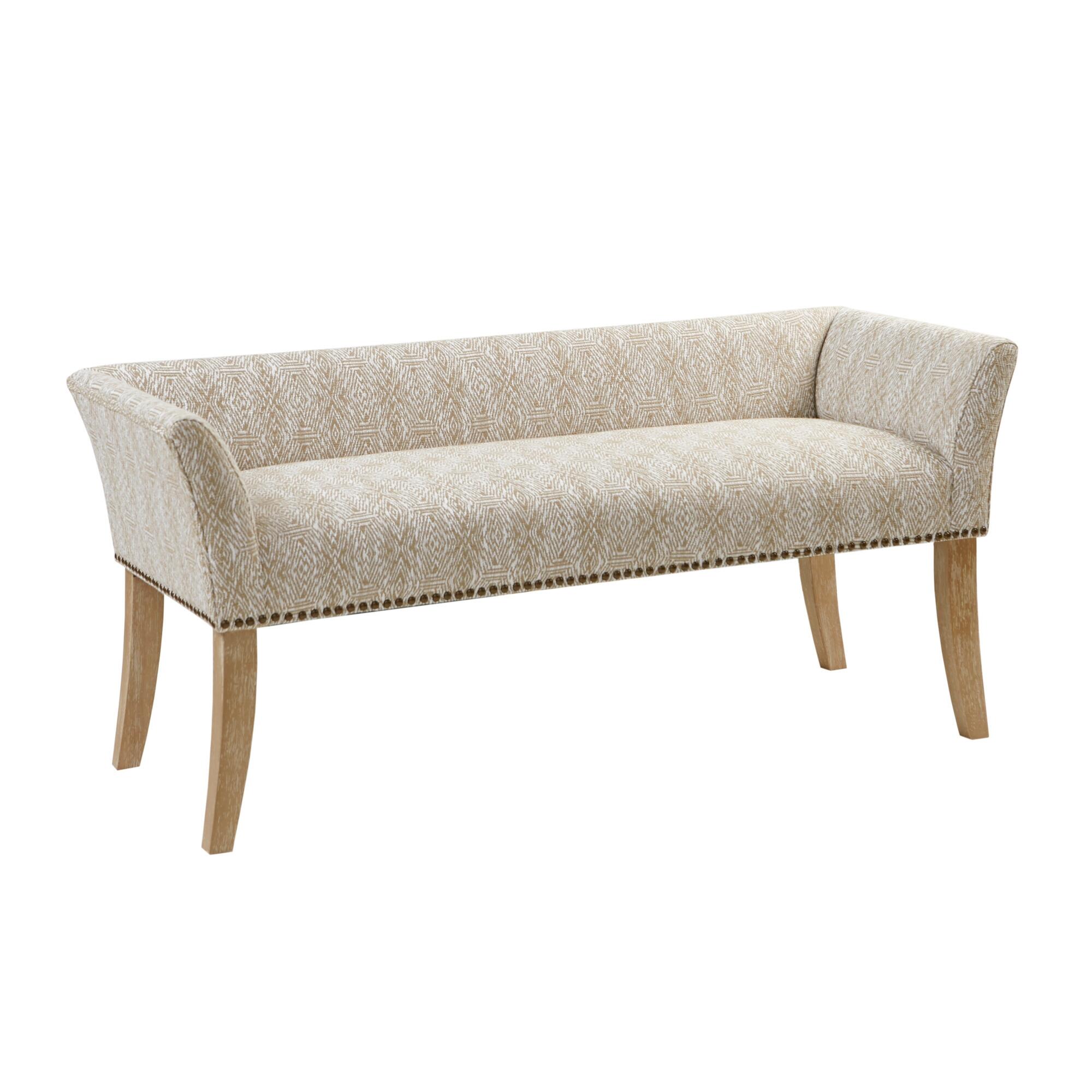 Madison Park Welburn Accent Bench, Taupe Multi, large