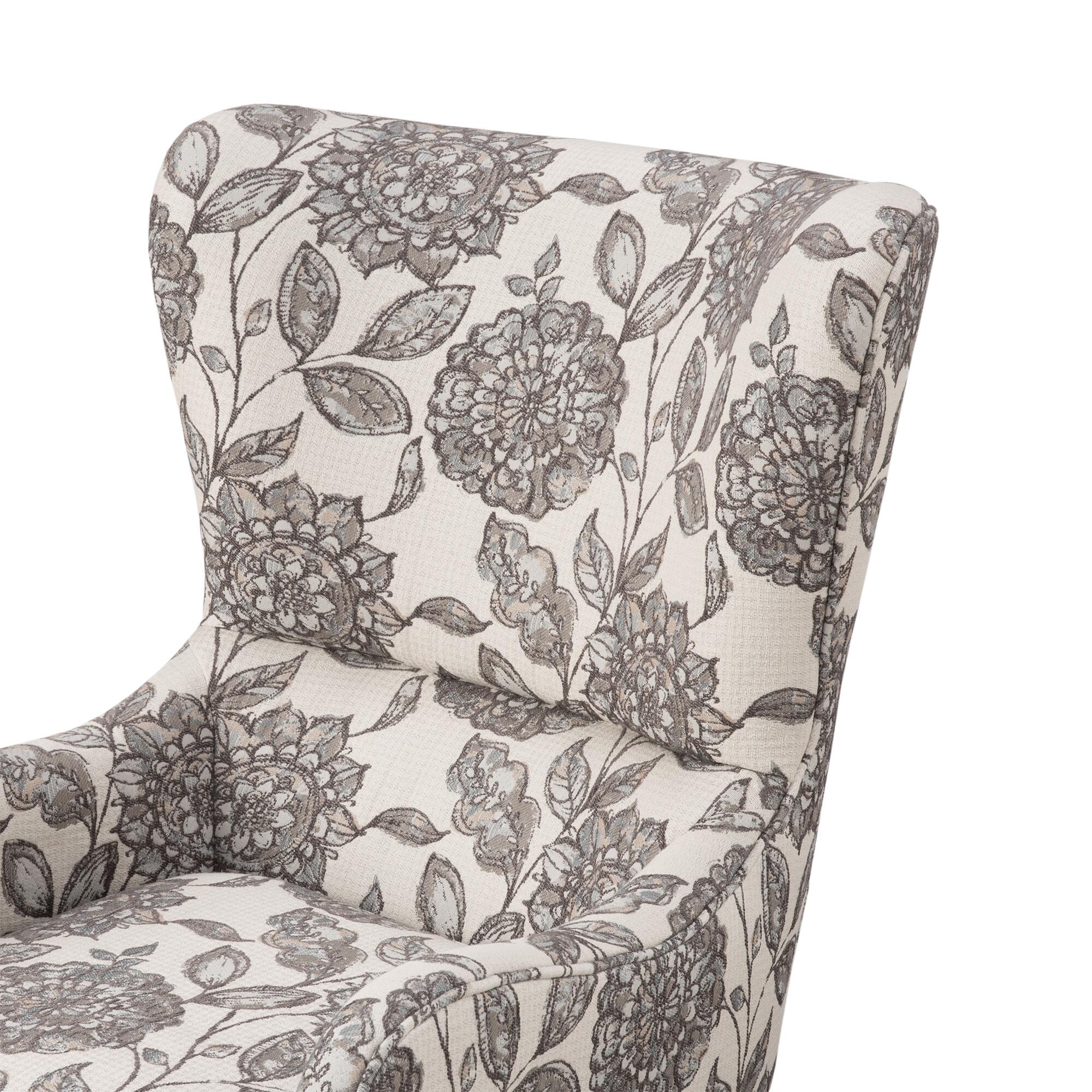 Madison Park Arianna Swoop Wing Chair, Multi, large