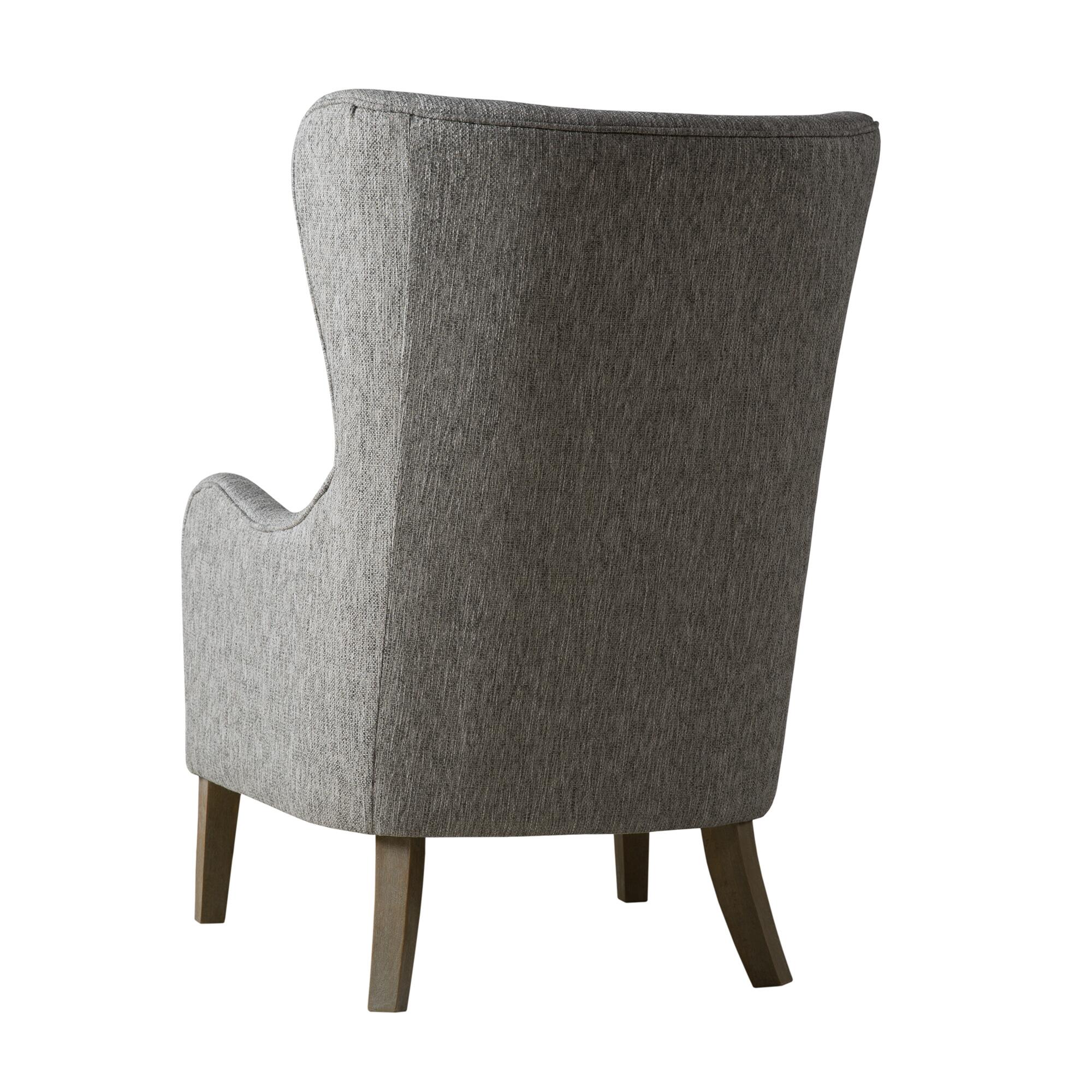Madison Park Arianna Swoop Wing Chair, Gray, large