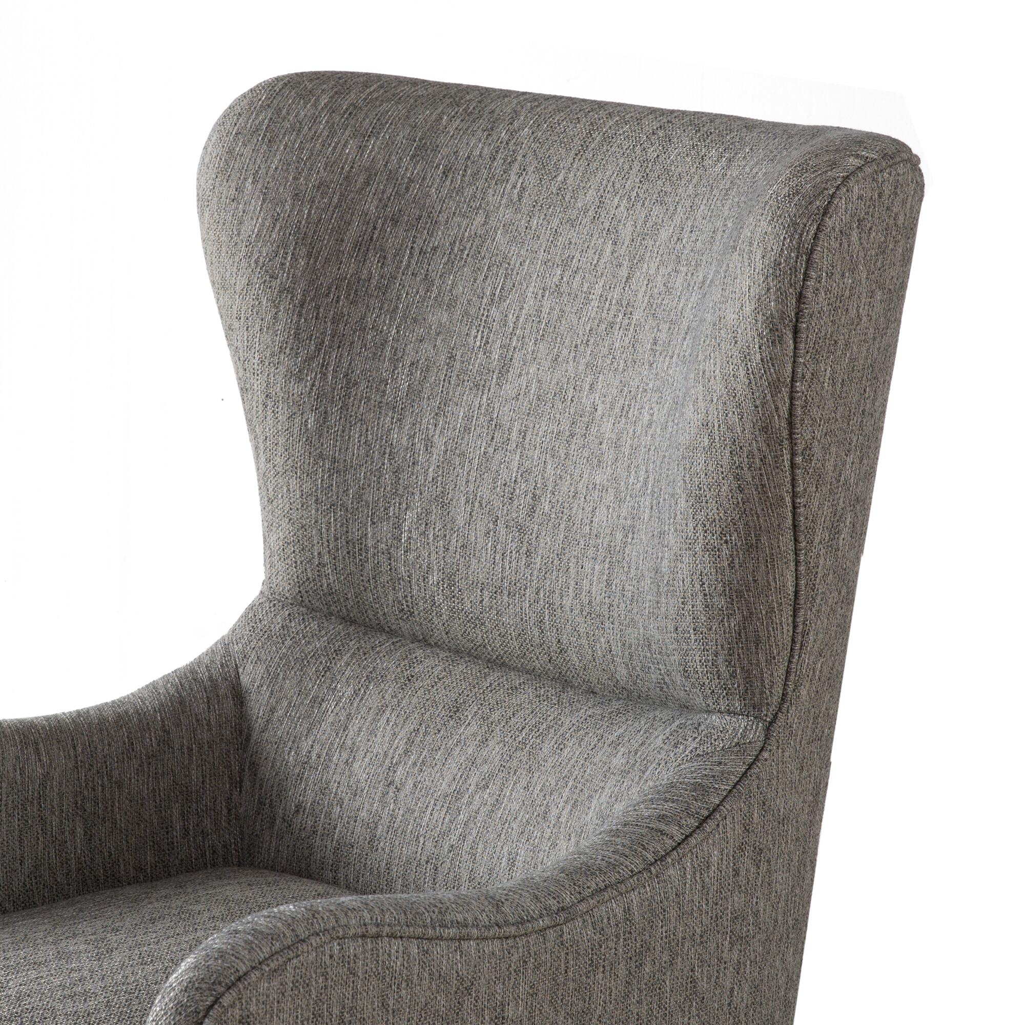 Madison Park Arianna Swoop Wing Chair, Gray, large