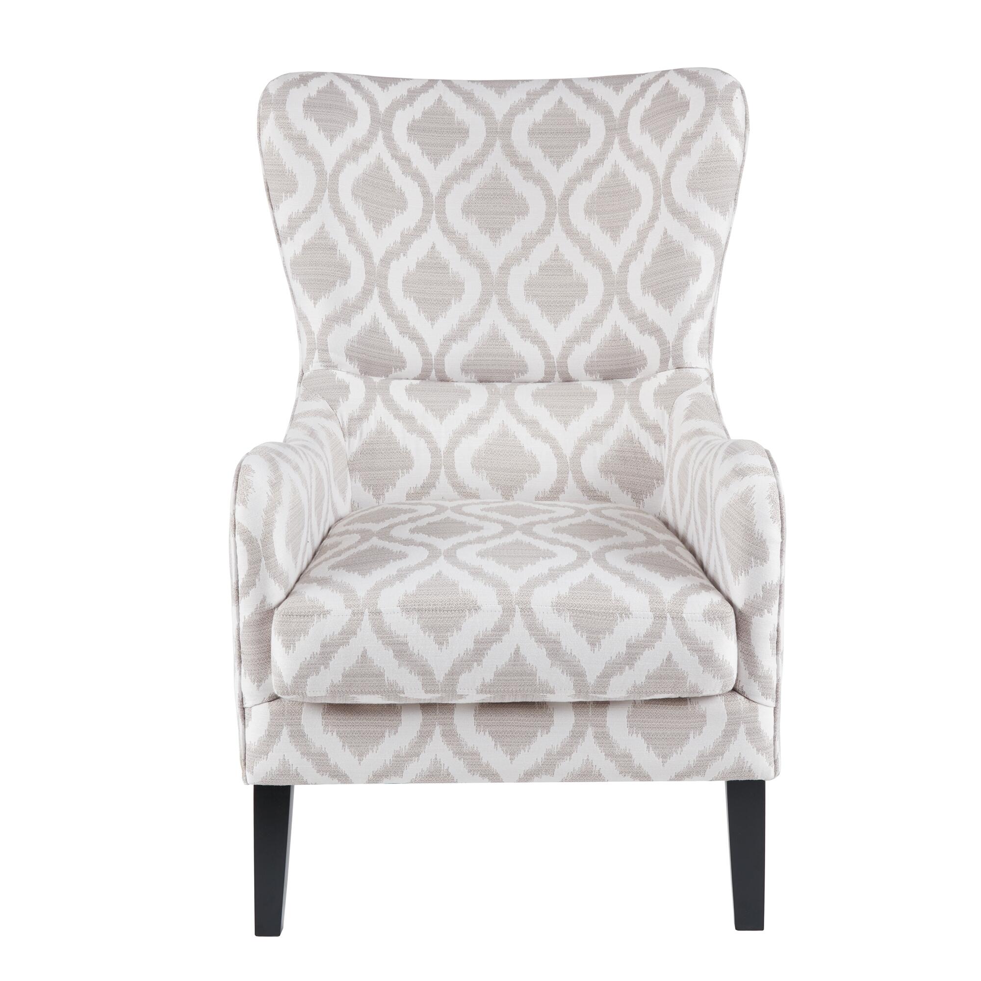 Madison Park Arianna Swoop Wing Chair, Gray/White, large
