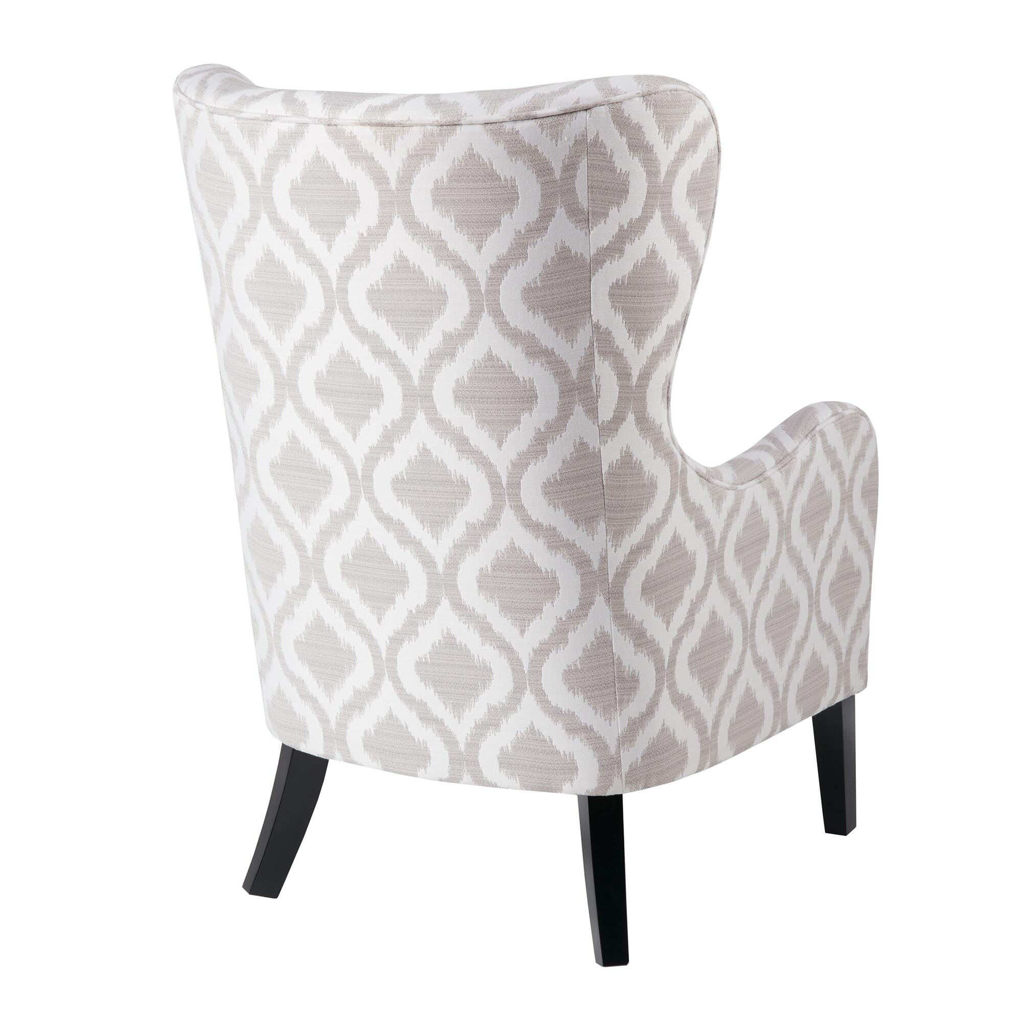 Madison Park Arianna Swoop Wing Chair, Gray/White, large