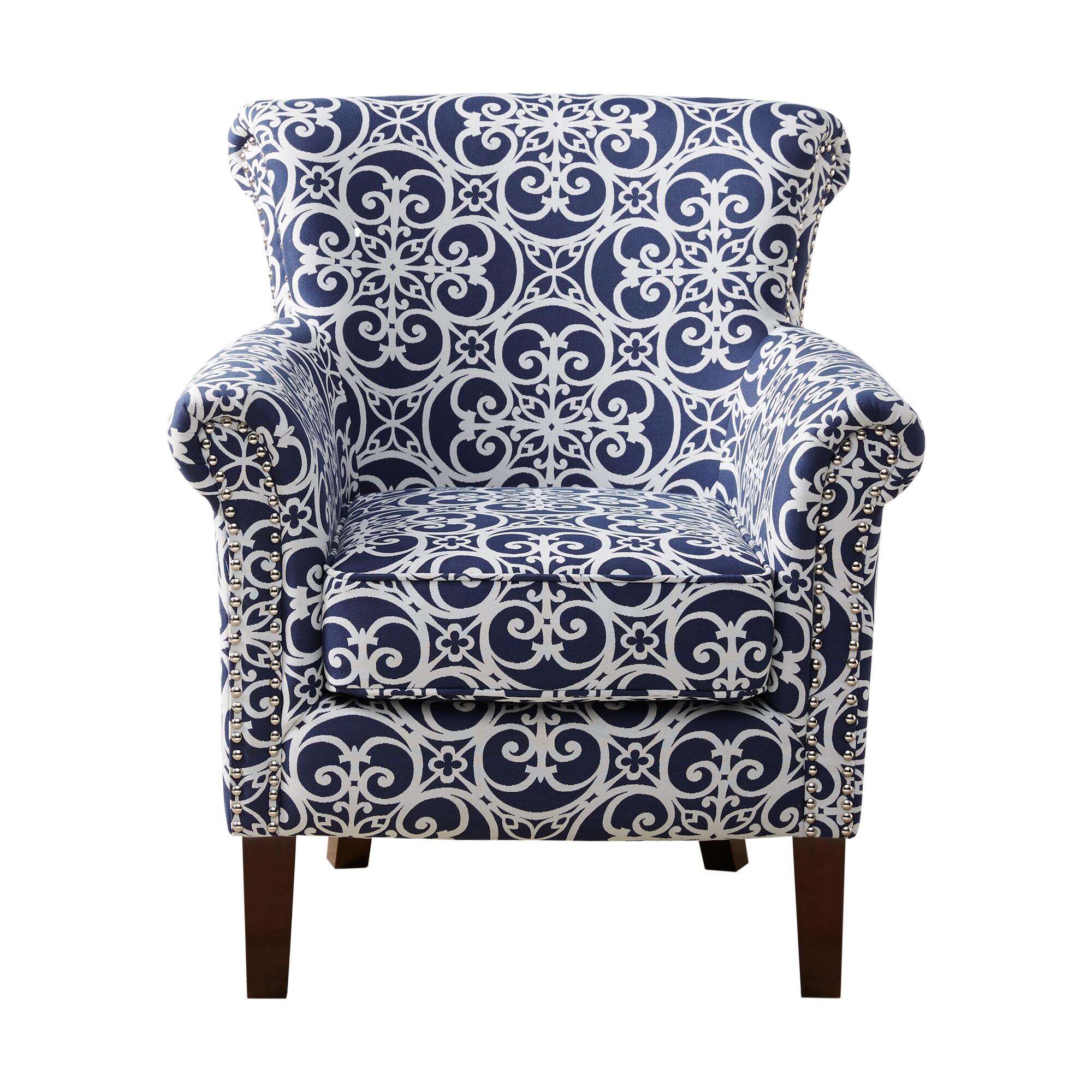 Madison Park Annie Brooke Tight Back Club Chair, Navy, large