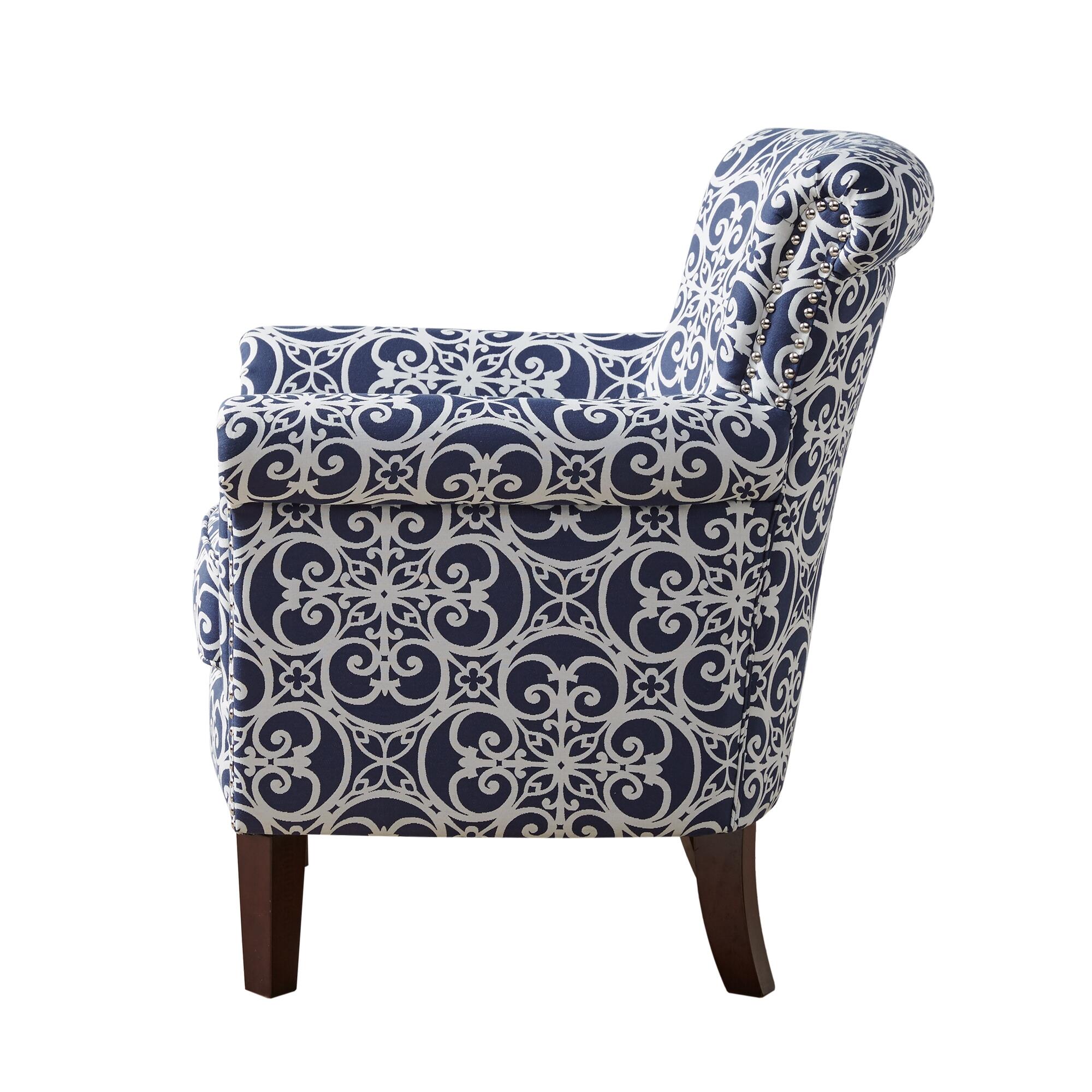 Madison Park Annie Brooke Tight Back Club Chair, Navy, large