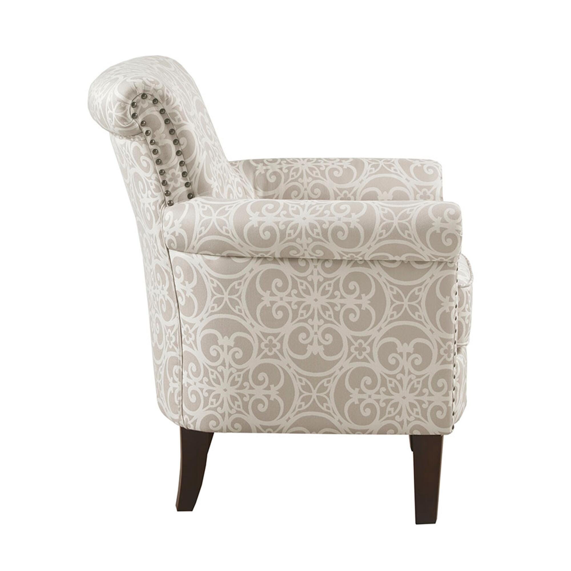 Madison Park Annie Brooke Tight Back Club Chair, Natural, large
